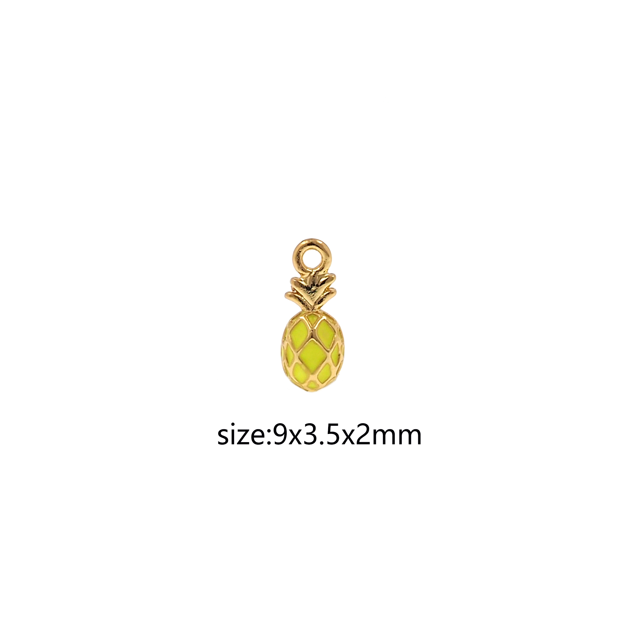 18K Gold Filled Pineapple Pendant,Butterfly Charm,Enamel Bee Earrings Necklace for DIY Jewelry Making Supply