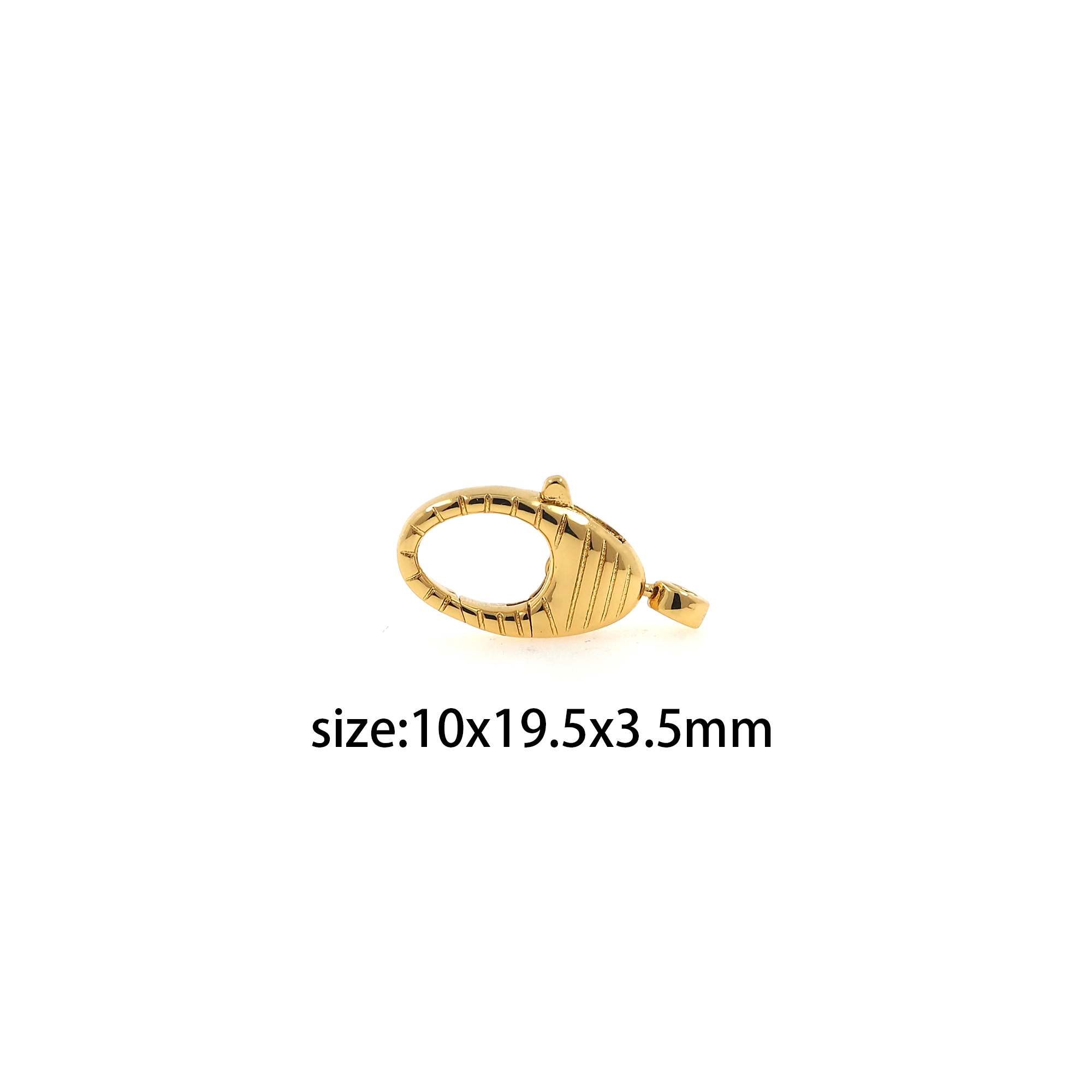 18K Gold Filled Oval Lobster Clasp,Lobster Clasp Lock,Spring Buckle for DIY Jewelry Necklace Bracelet