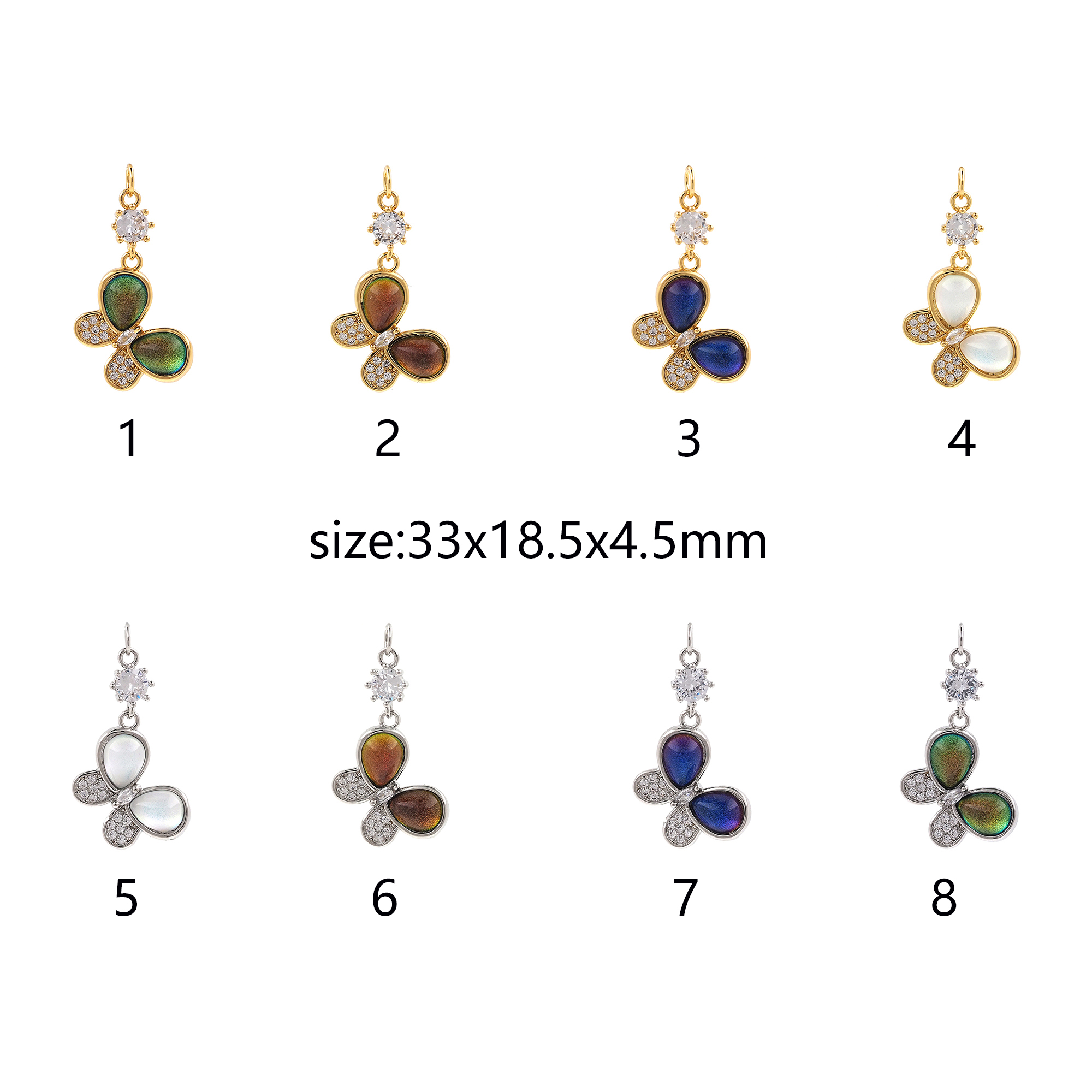 18K Gold Filled Butterfly Pendant,Dainty Butterfly Charm Earrings Necklace for DIY Jewelry Making Supply