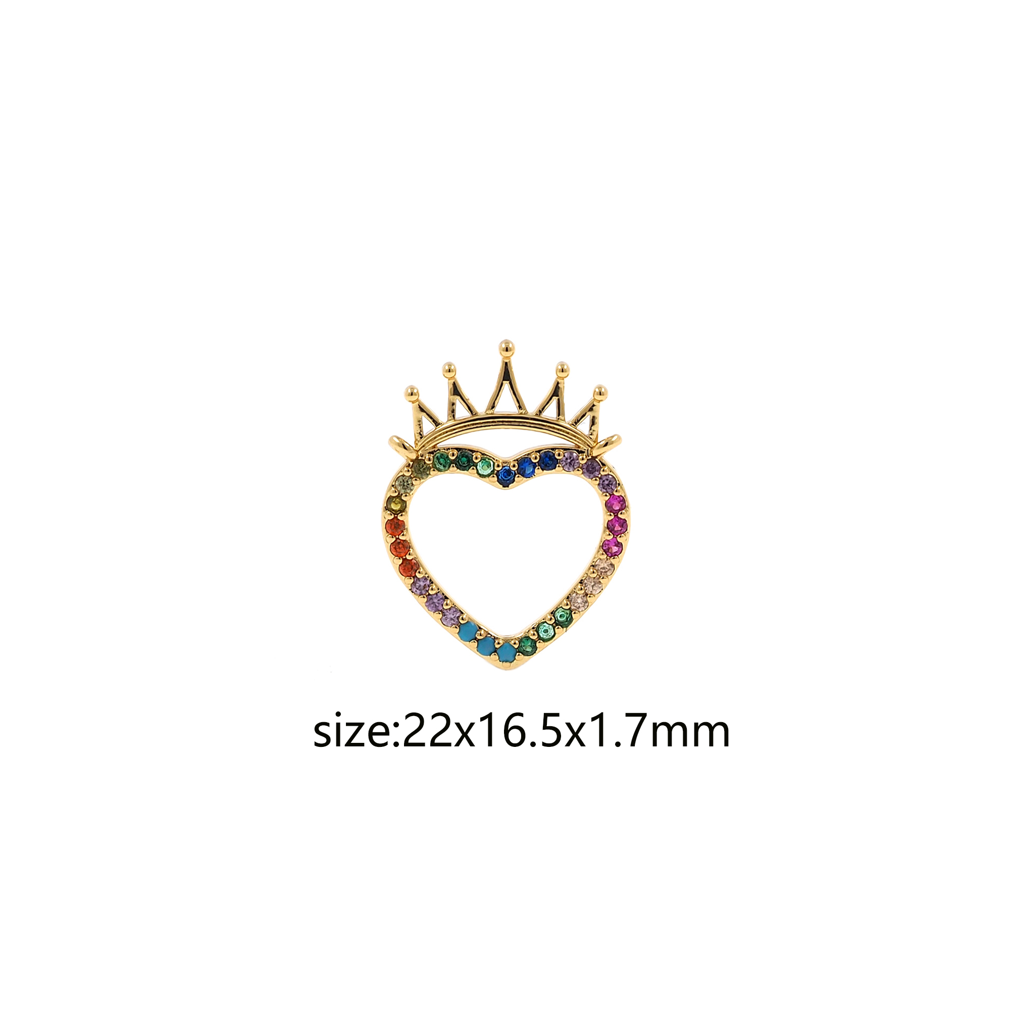 18K Gold Filled Heart Pendant,CZ Micro Pave Heart Charm Earrings Necklace for DIY Jewelry Making Supply