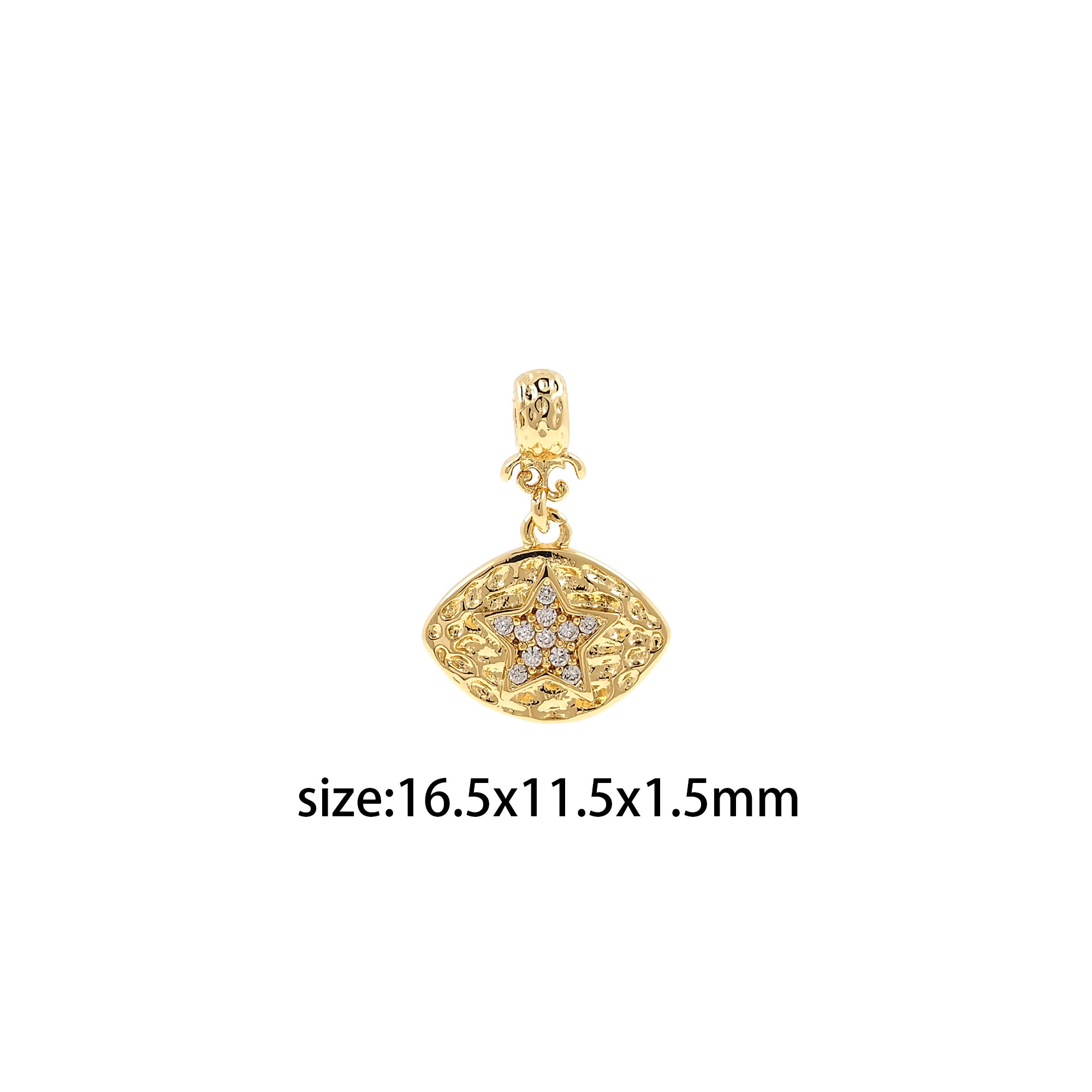 18K Gold Filled Star Pendant,Celestial Charm,CZ Micro Pave Star Earrings Necklace for DIY Jewelry Making Supply