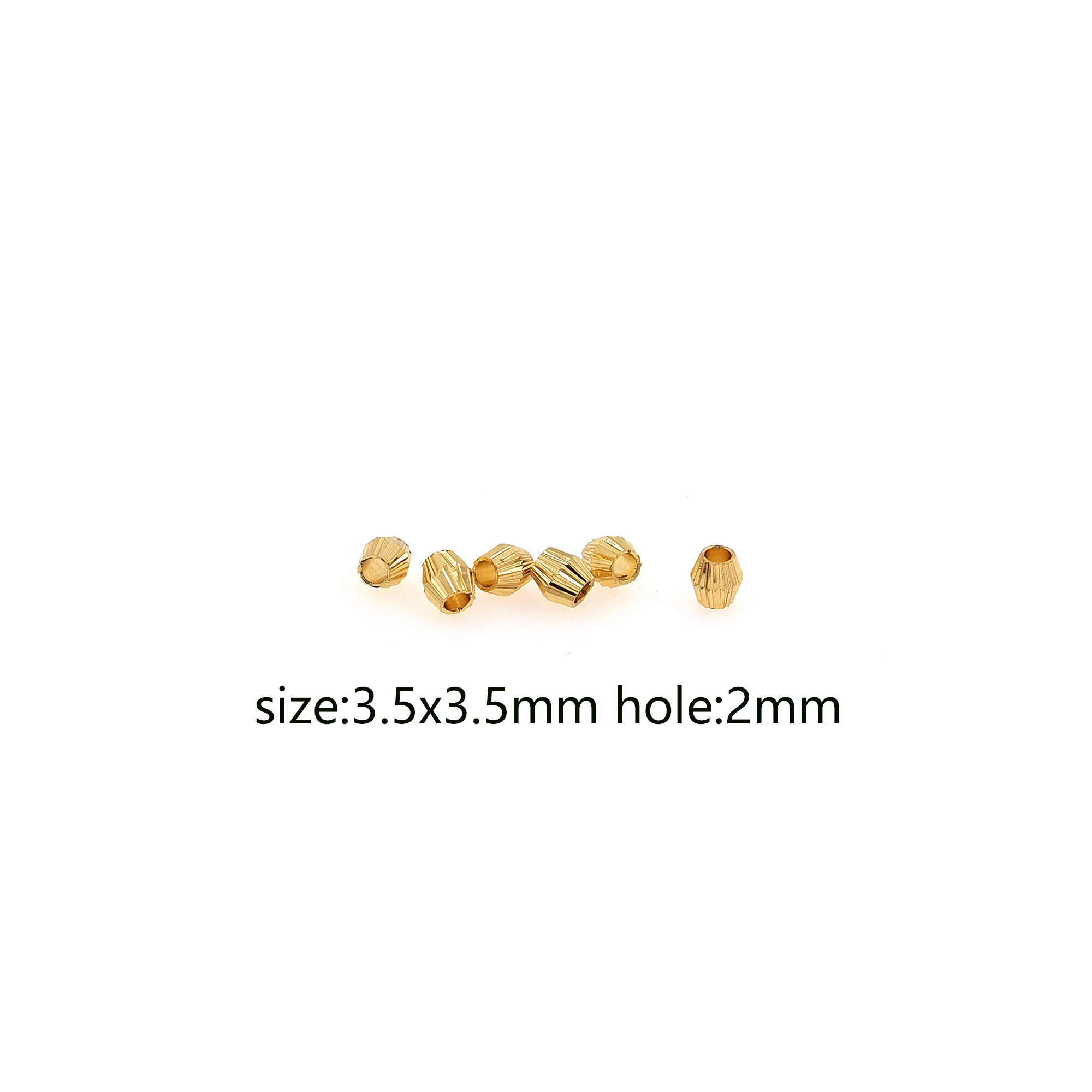 18K Gold Filled Rhombus Spacer Beads,Cylinder Bead for Bracelet Jewelry Necklace Making Supply