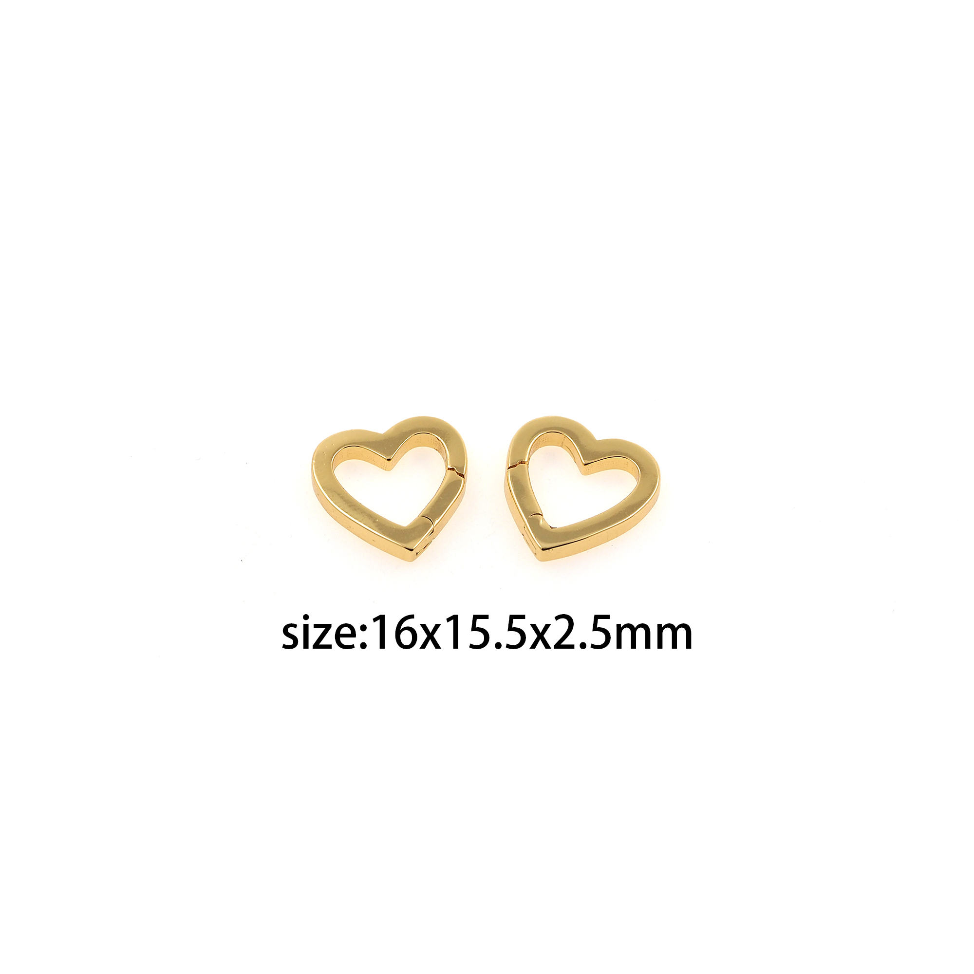 18K Gold Filled Heart Spring Clasp,Push Gate Buckle Bracelet Necklace for DIY Jewelry Finding Necklace Bracelet