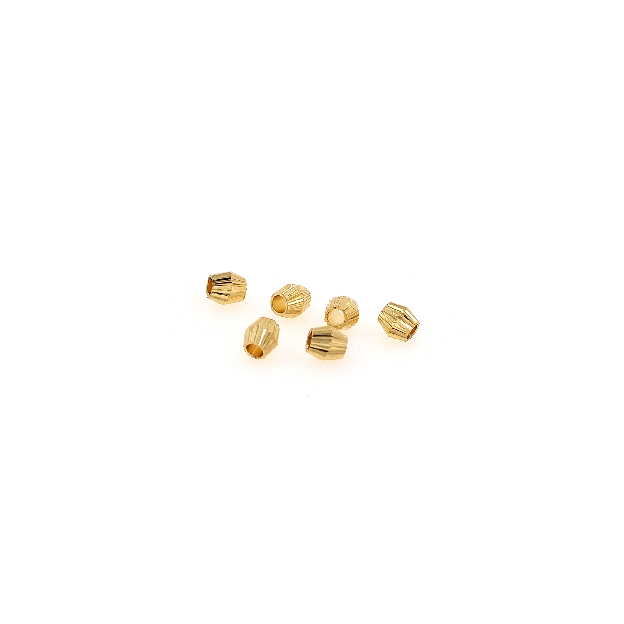 18K Gold Filled Rhombus Spacer Beads,Cylinder Bead for Bracelet Jewelry Necklace Making Supply