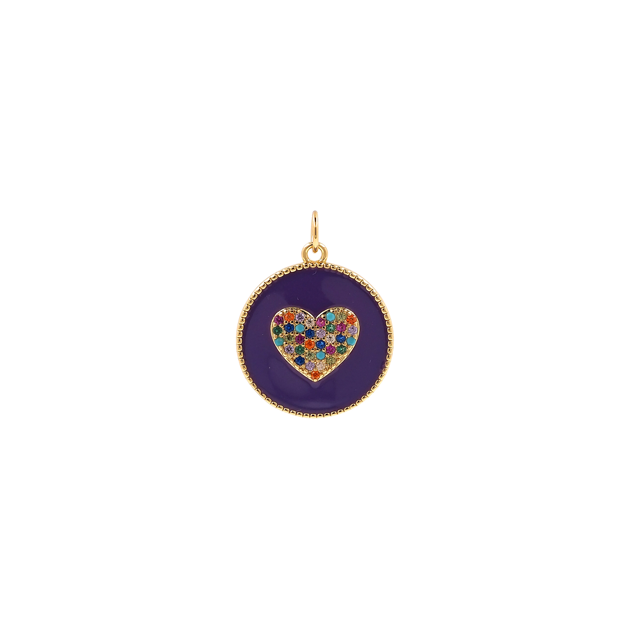 CZ Micro Pave Heart Pendant,18K Gold Filled Enamel Heart Charm Earrings Necklace for DIY Jewelry Making Supply