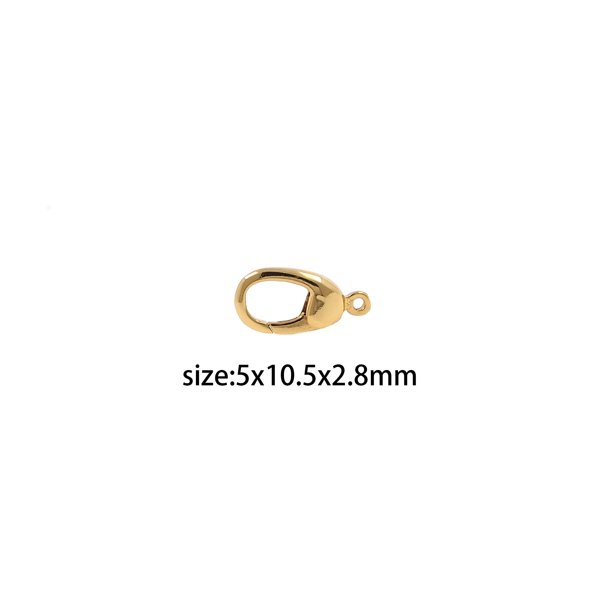 18K Gold Filled Oval Lobster Clasp,Carabiner Clasp Lock,Spring Buckle for DIY Jewelry Necklace Bracelet