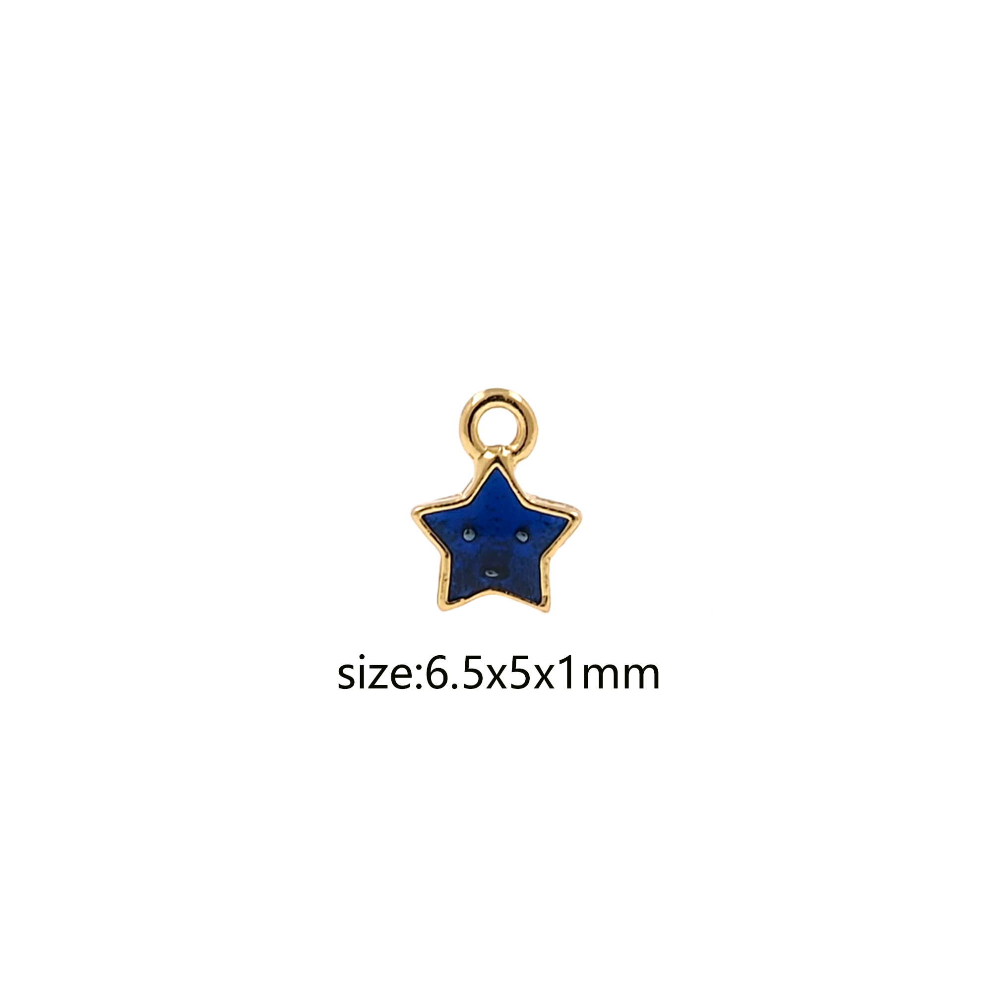 18K Gold Filled Star Pendant,Celestial Charm,Enamel Tiny Star Earrings Necklace for DIY Jewelry Making Supply
