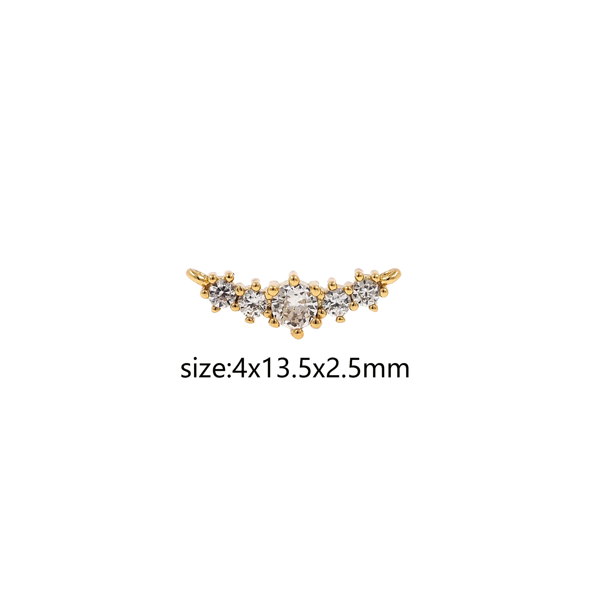 18K Gold Filled Flower Connector,CZ Micro Pave Floral Charm Necklace Bracelet for DIY Jewelry Making Supply