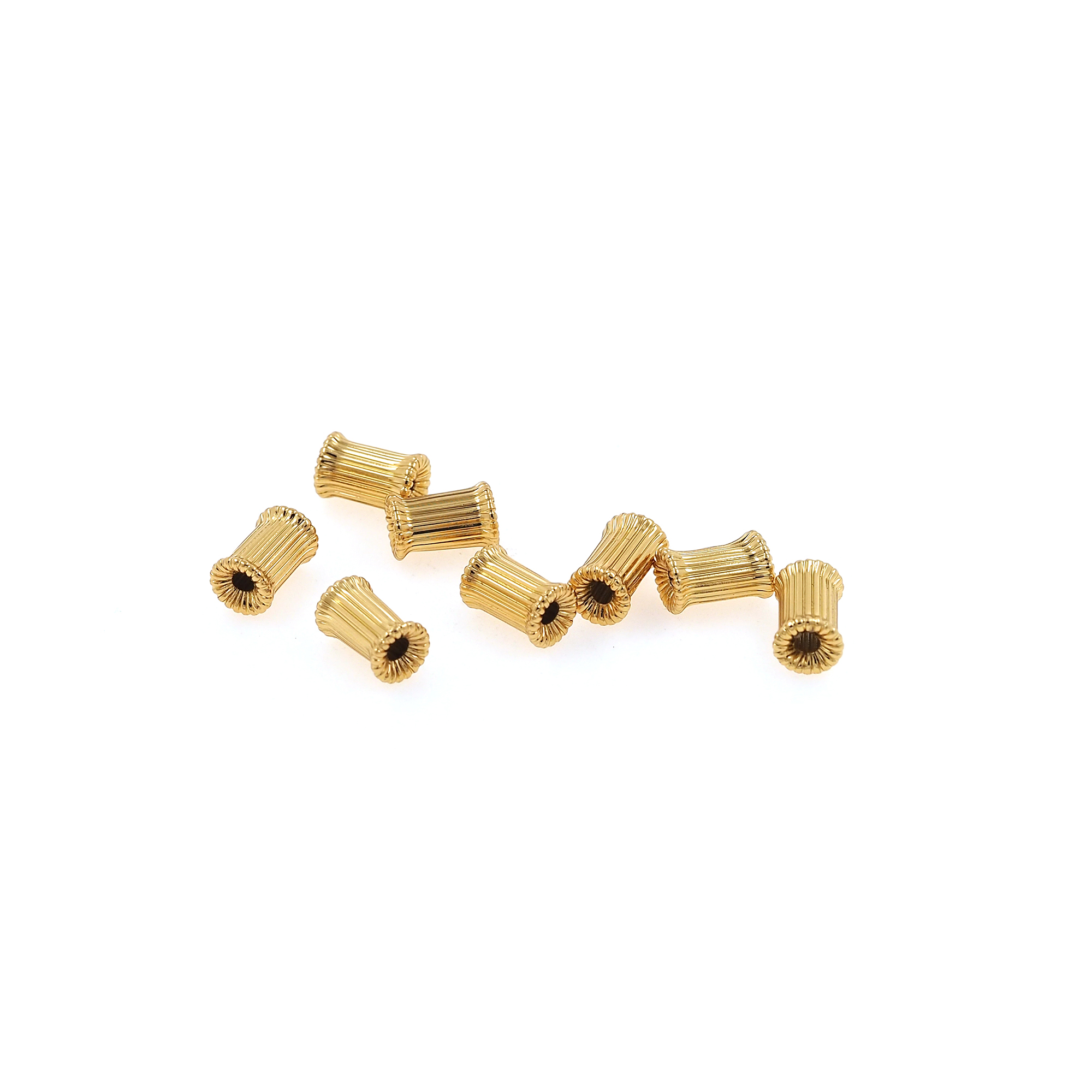 18K Gold Filled Cylinder Spacer Beads,Barrel Beads for Bracelet Jewelry Necklace Making Supply
