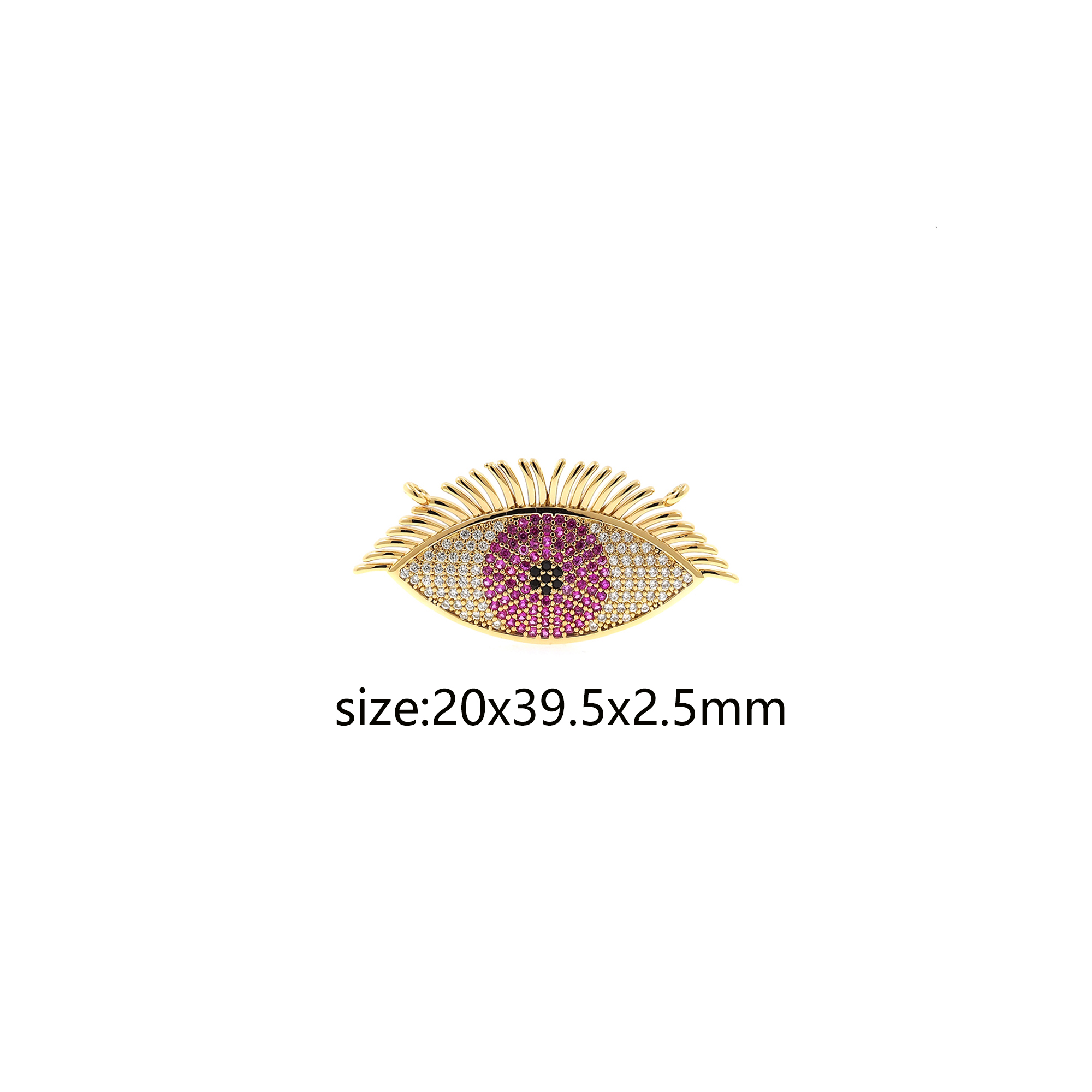 CZ Micro Pave Evil Eye Pendant,18K Gold Filled Evil Eye Charm Earrings Necklace for DIY Jewelry Making Supply