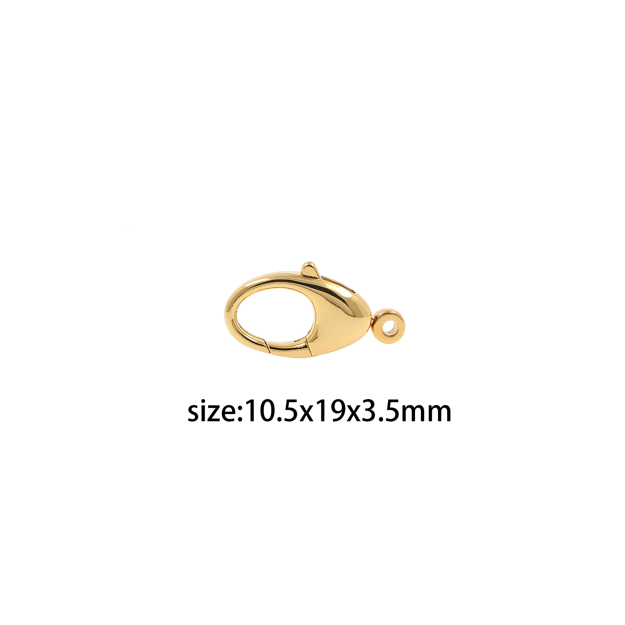 18K Gold Filled Oval Lobster Clasp,Carabiner Clasp Lock,Spring Buckle for DIY Jewelry Necklace Bracelet