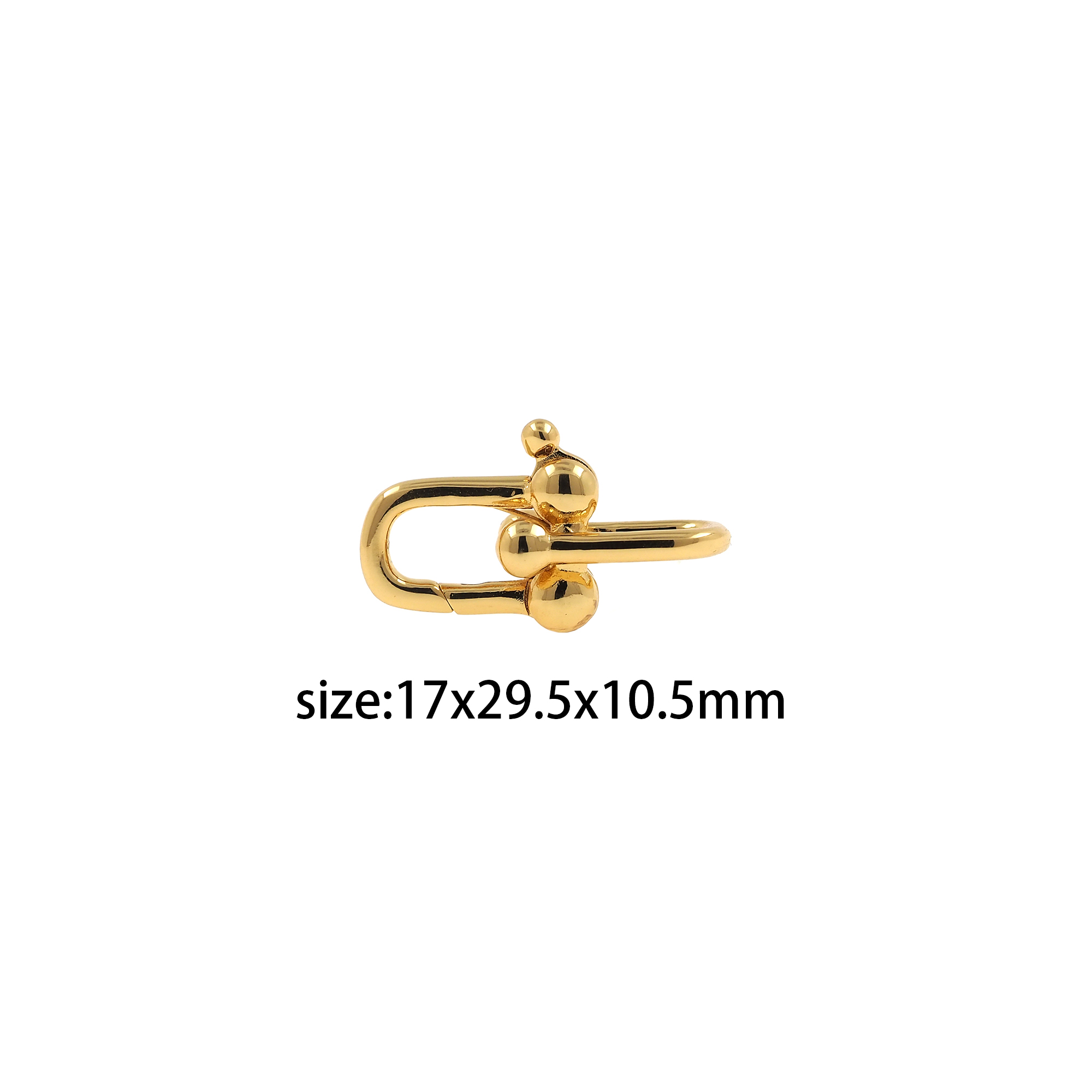 18K Gold Filled U Shape Lobster Clasp,Carabiner Clasp Lock,U Spring Buckle for DIY Jewelry Necklace Bracelet
