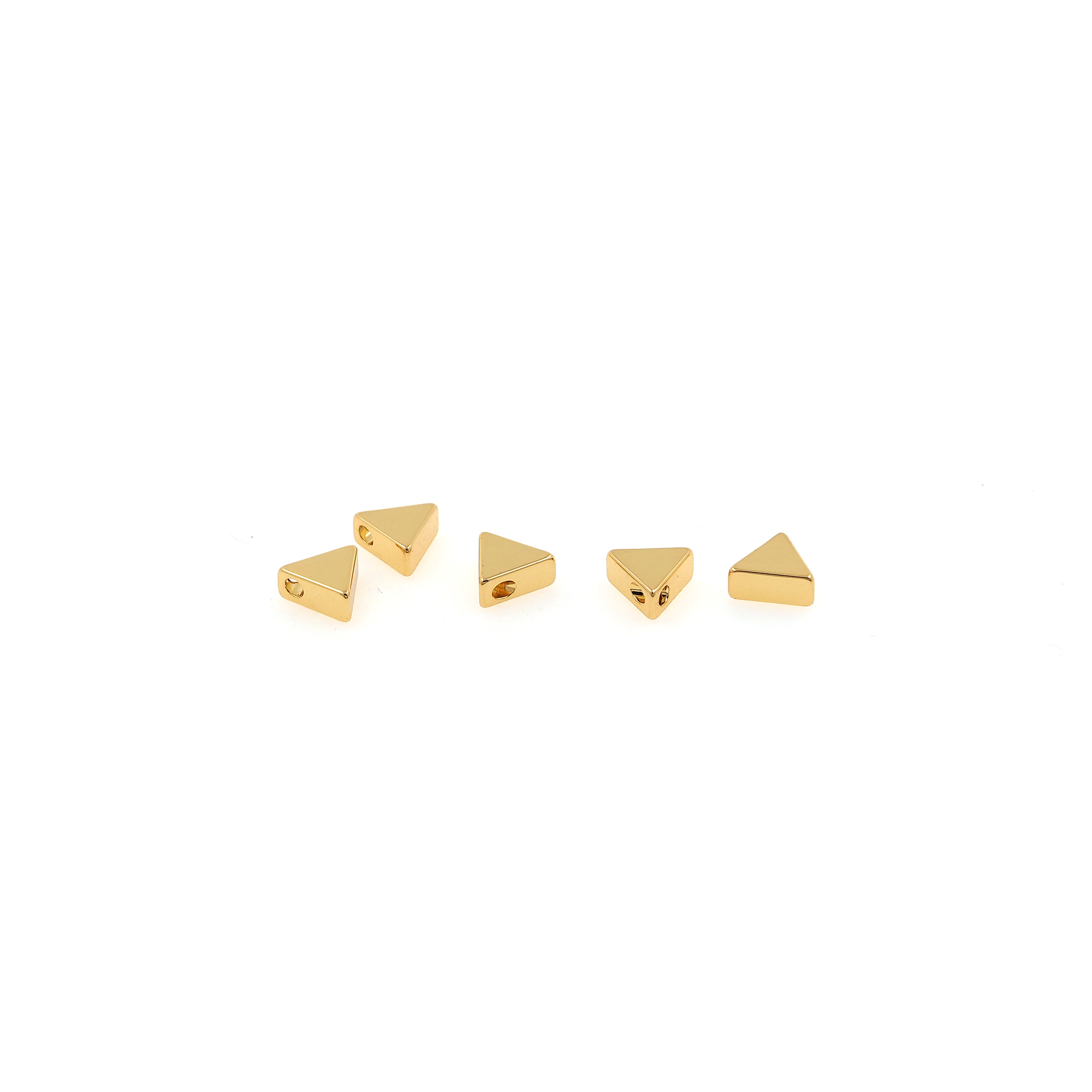 18K Gold Filled Triangle Spacer Beads,Geometric Bead for Bracelet Jewelry Necklace Making Supply