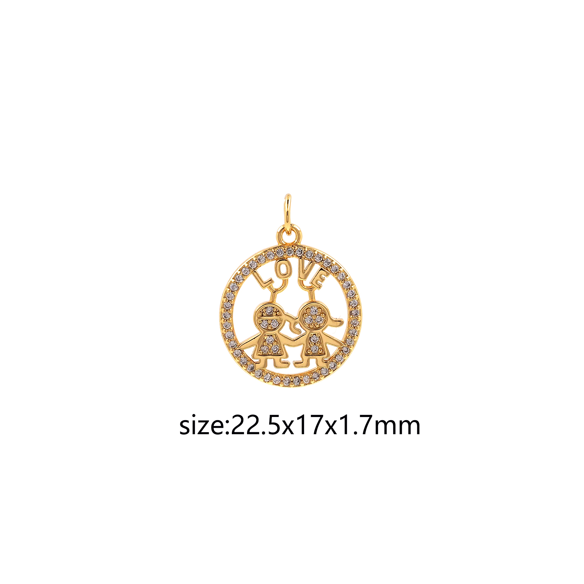 18K Gold Filled Boy Girl Pendant,CZ Micro Pave Boy Girl Charm Earrings Necklace for DIY Jewelry Making Supply