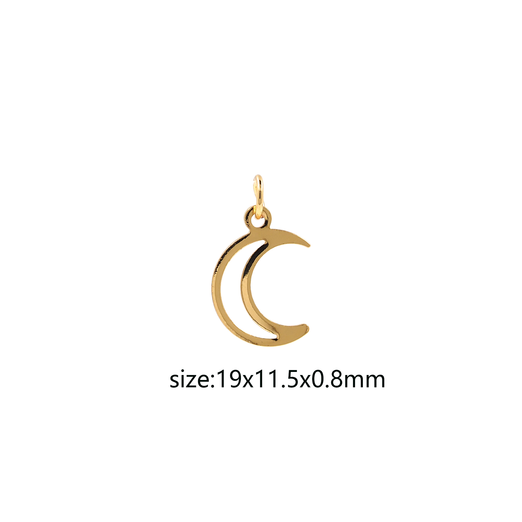 18K Gold Filled Moon Pendant,Celestial Charm,Tiny Moon Earrings Necklace for DIY Jewelry Making Supply