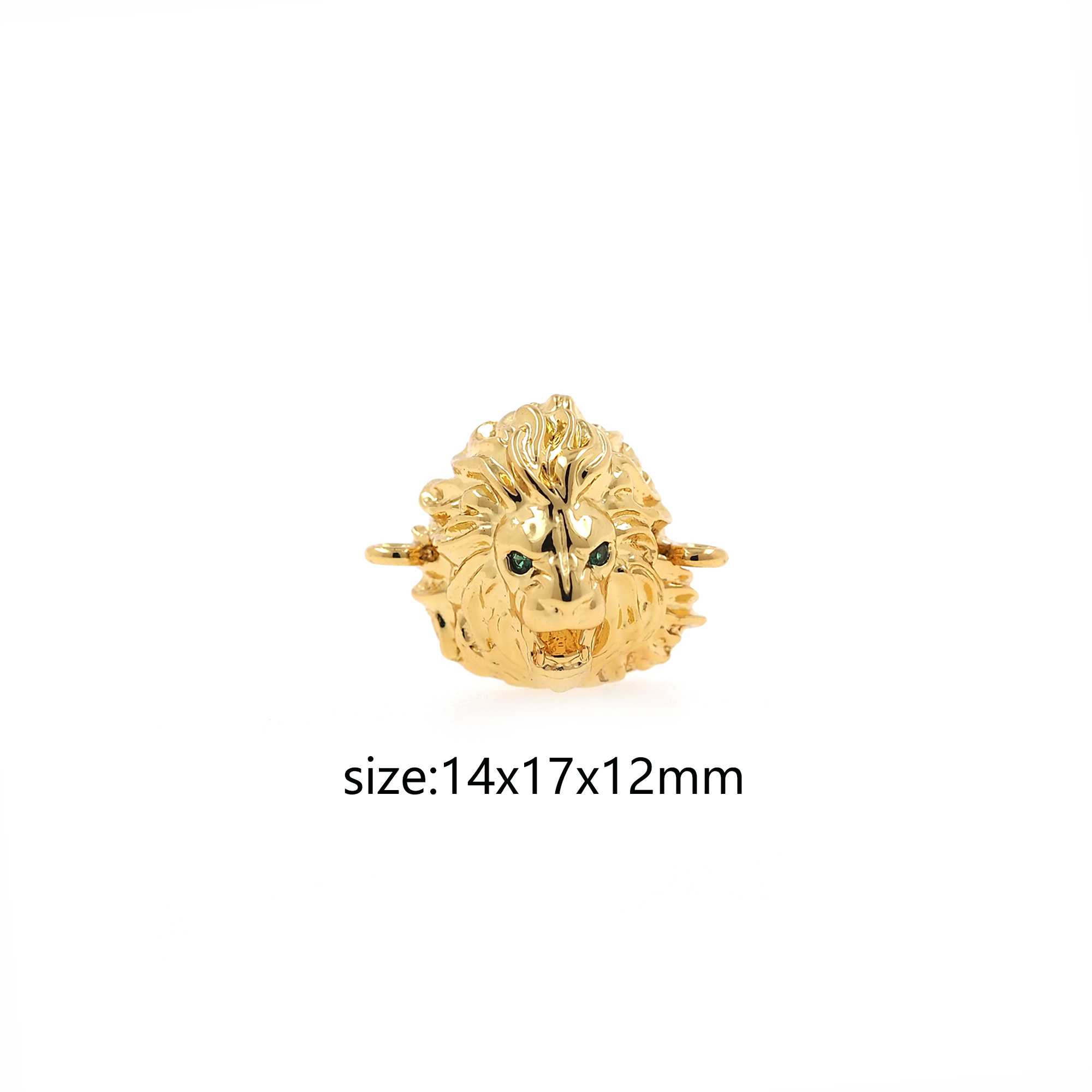 18K Gold Filled Lion Connector,Animal Charm Necklace Bracelet for DIY Jewelry Making Supply