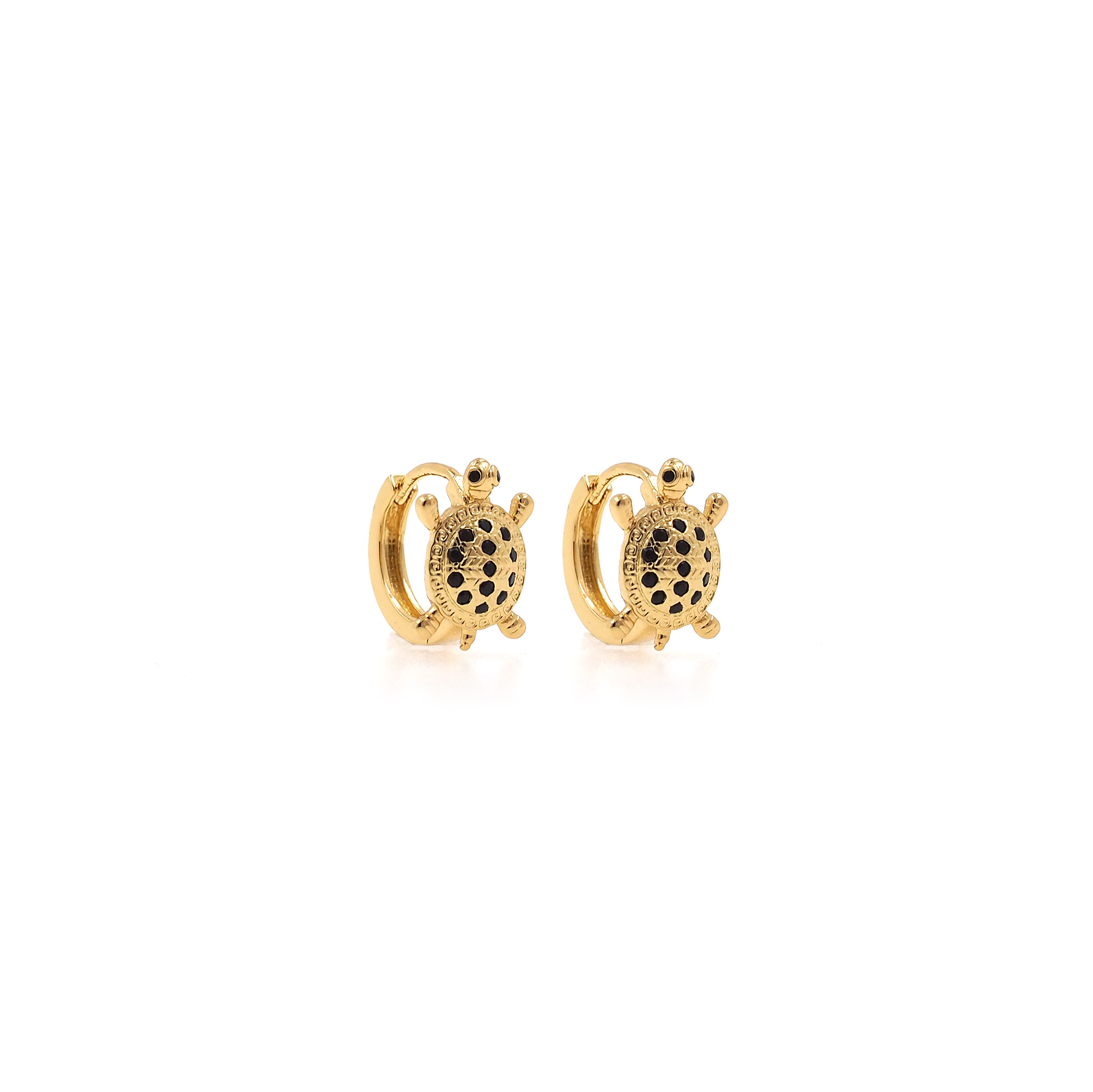18K Gold Filled Turtle Hoop Earrings,Dainty Zirconia Earrings,Gold Hoops,Dainty CZ Hoops Huggie