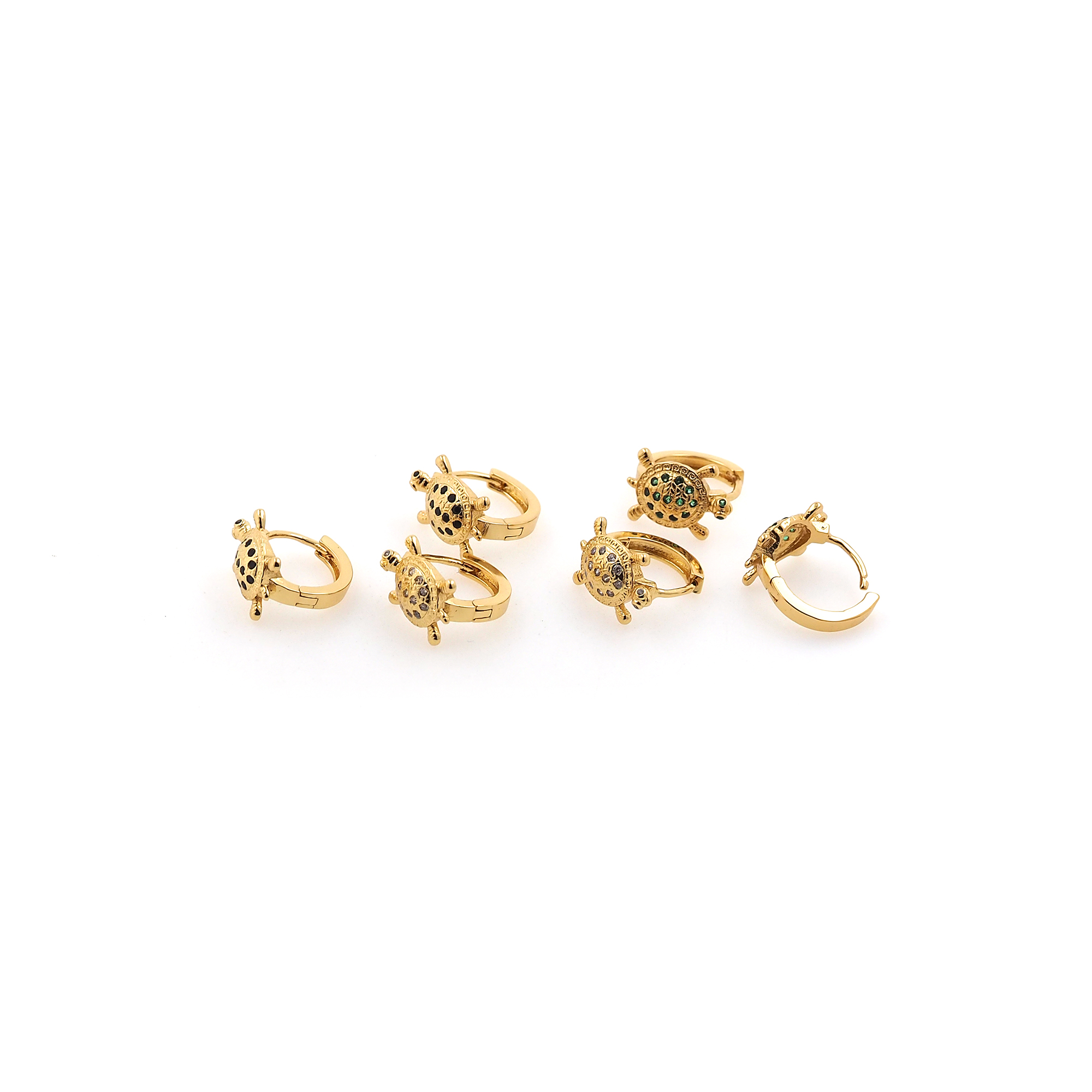 18K Gold Filled Turtle Hoop Earrings,Dainty Zirconia Earrings,Gold Hoops,Dainty CZ Hoops Huggie
