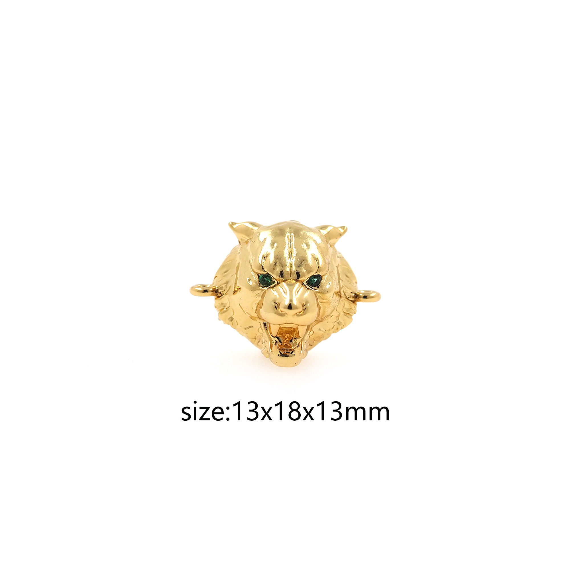 18K Gold Filled Tiger Connector,Animal Charm Necklace Bracelet for DIY Jewelry Making Supply