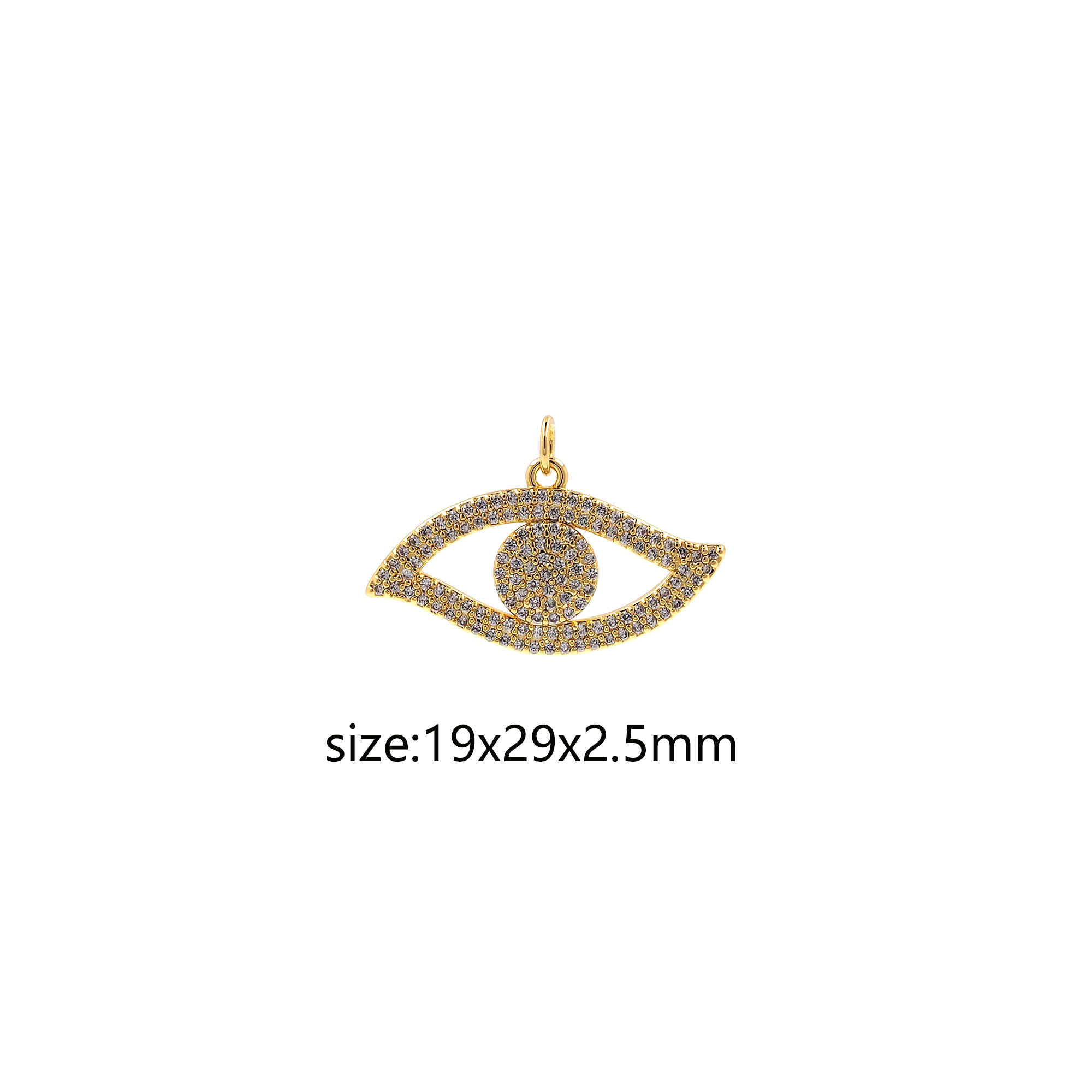18K Gold Filled Evil Eye Pendant,CZ Micor Pave Evil Eye Charm Earrings Necklace for DIY Jewelry Making Supply