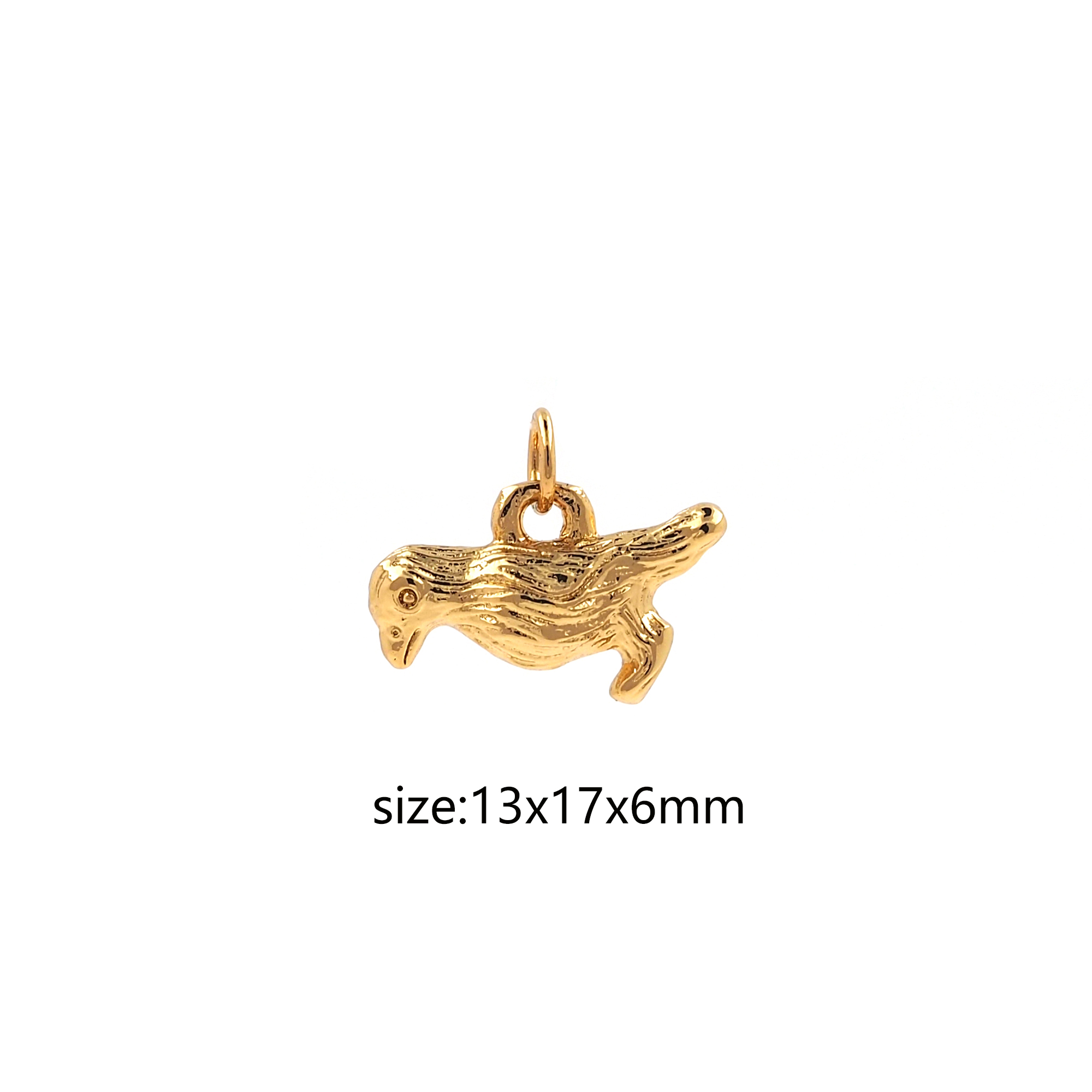 18K Gold Filled Bird Pendant,Cute Tiny Bird Charm Earrings Necklace for DIY Jewelry Making Supply