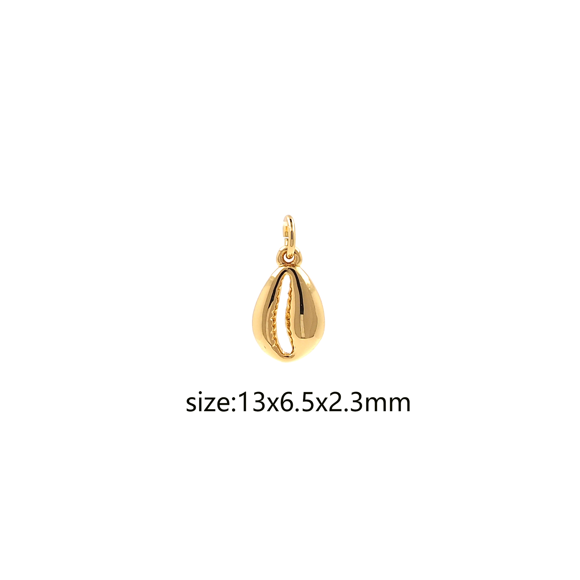 18K Gold Filled Shell Pendant,Tiny Shell Charm Earrings Necklace for DIY Jewelry Making Supply