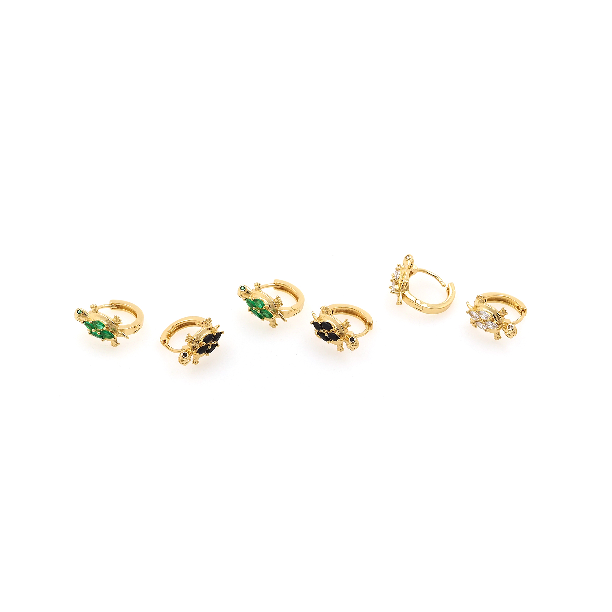 18K Gold Filled Turtle Hoop Earrings,Ocean Earrings,Dainty Zirconia Earrings,Gold Hoops,Dainty CZ Hoops Huggie