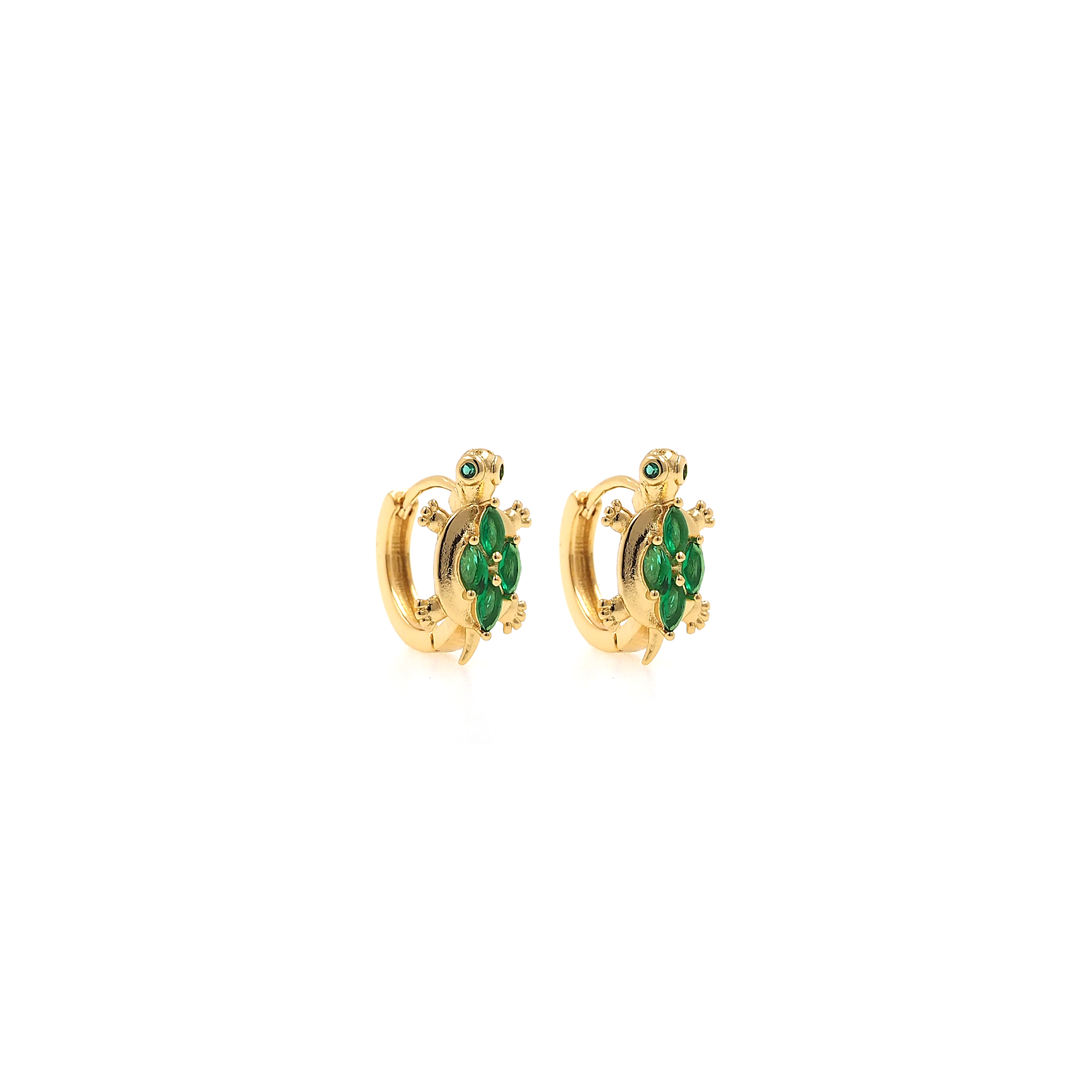 18K Gold Filled Turtle Hoop Earrings,Ocean Earrings,Dainty Zirconia Earrings,Gold Hoops,Dainty CZ Hoops Huggie