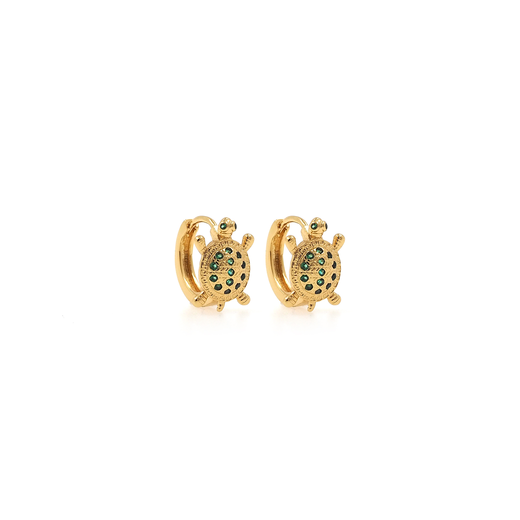 18K Gold Filled Turtle Hoop Earrings,Dainty Zirconia Earrings,Gold Hoops,Dainty CZ Hoops Huggie