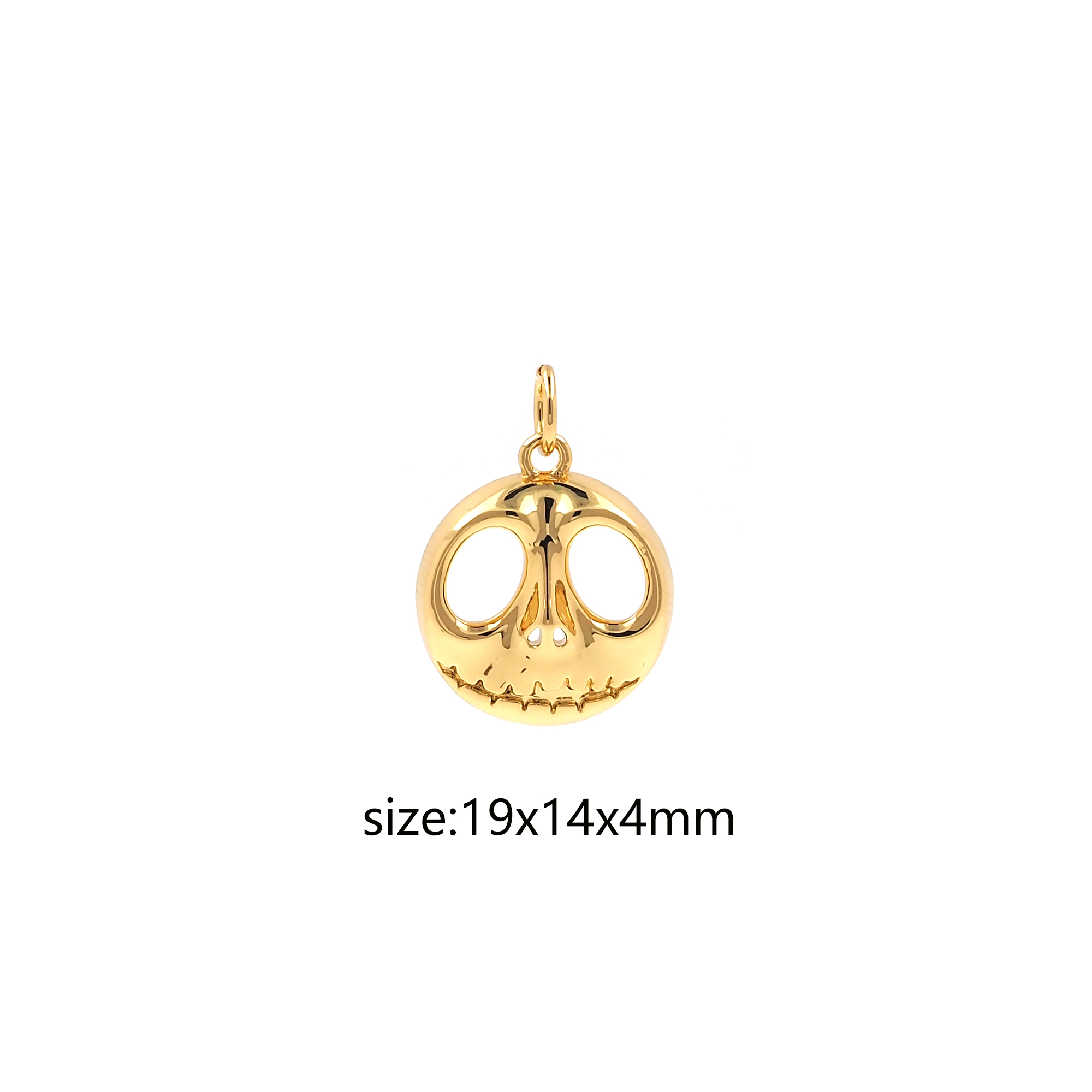 18K Gold Filled Skull Pendant,Tiny Skull Charm Earrings Necklace for DIY Jewelry Making Supply