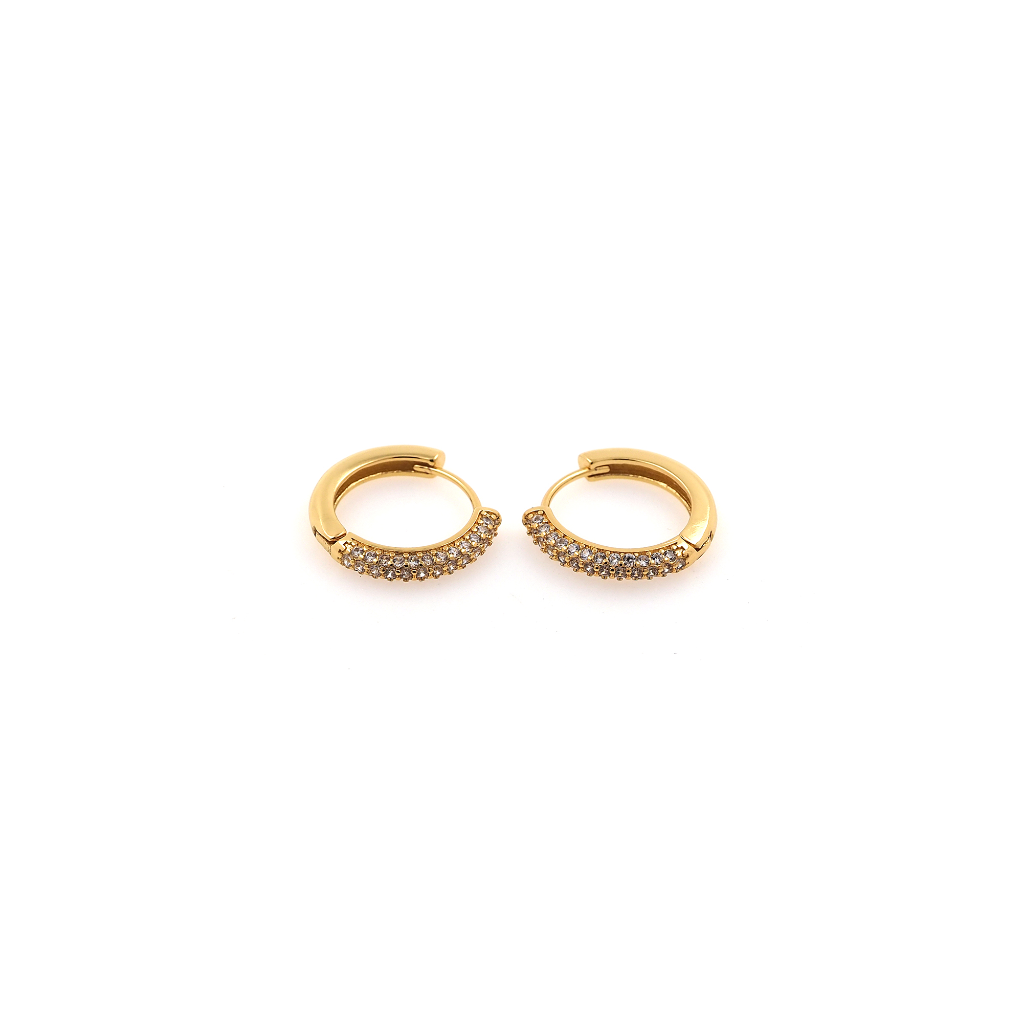 18K Gold Filled Round Hoop Earrings,Dainty Zirconia Earrings,Gold Hoops,Dainty CZ Hoops Huggie