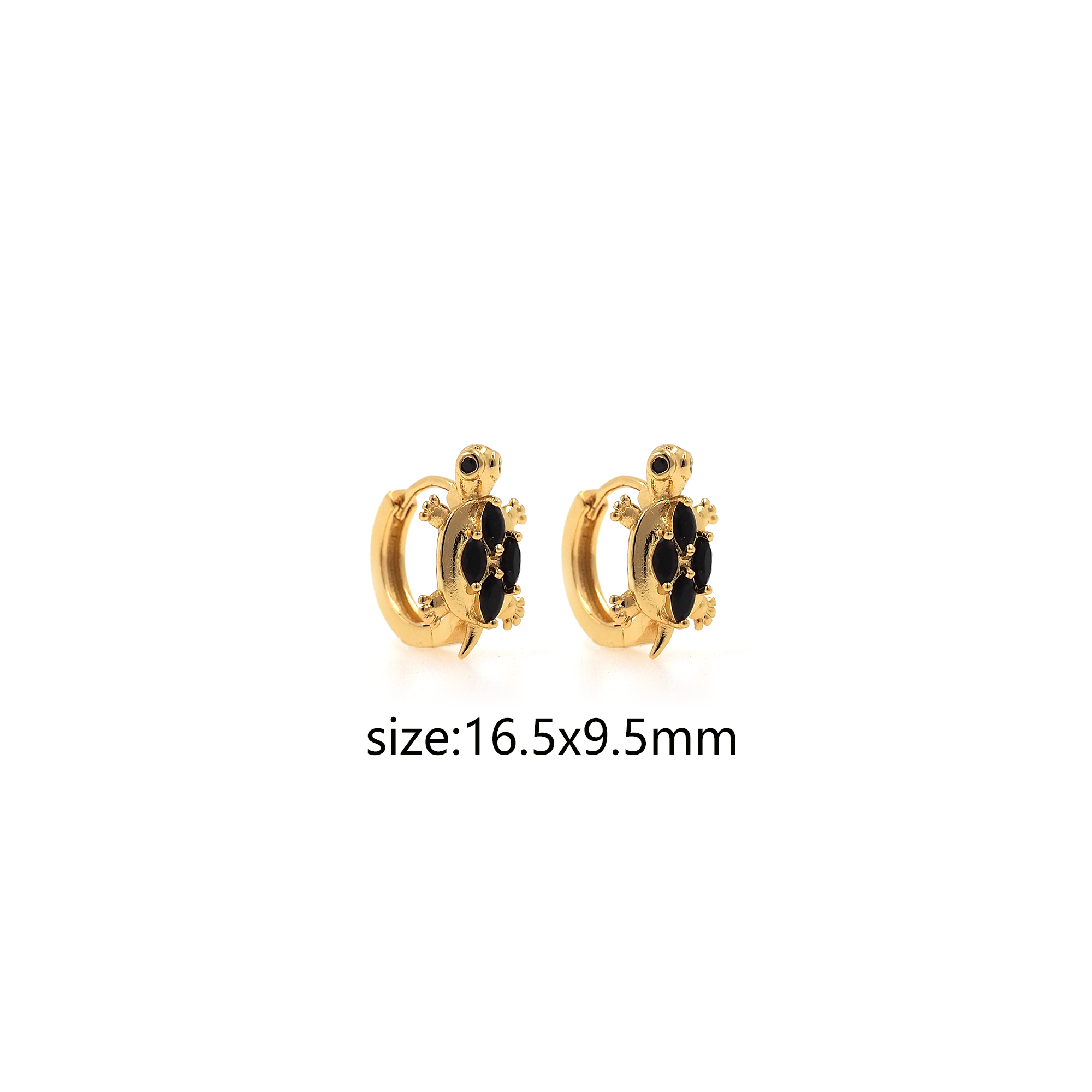 18K Gold Filled Turtle Hoop Earrings,Ocean Earrings,Dainty Zirconia Earrings,Gold Hoops,Dainty CZ Hoops Huggie
