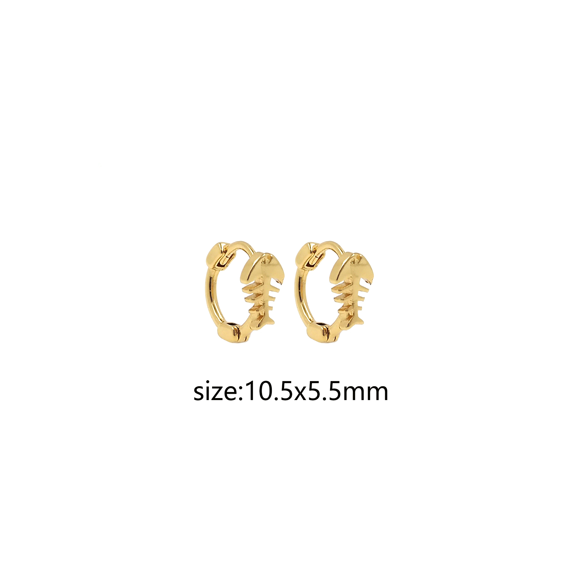 18K Gold Filled Fish Bone Earrings,Bone Hoops,Dainty Fish Bone Hoops,Minimalist Earrings,Gold Hoops