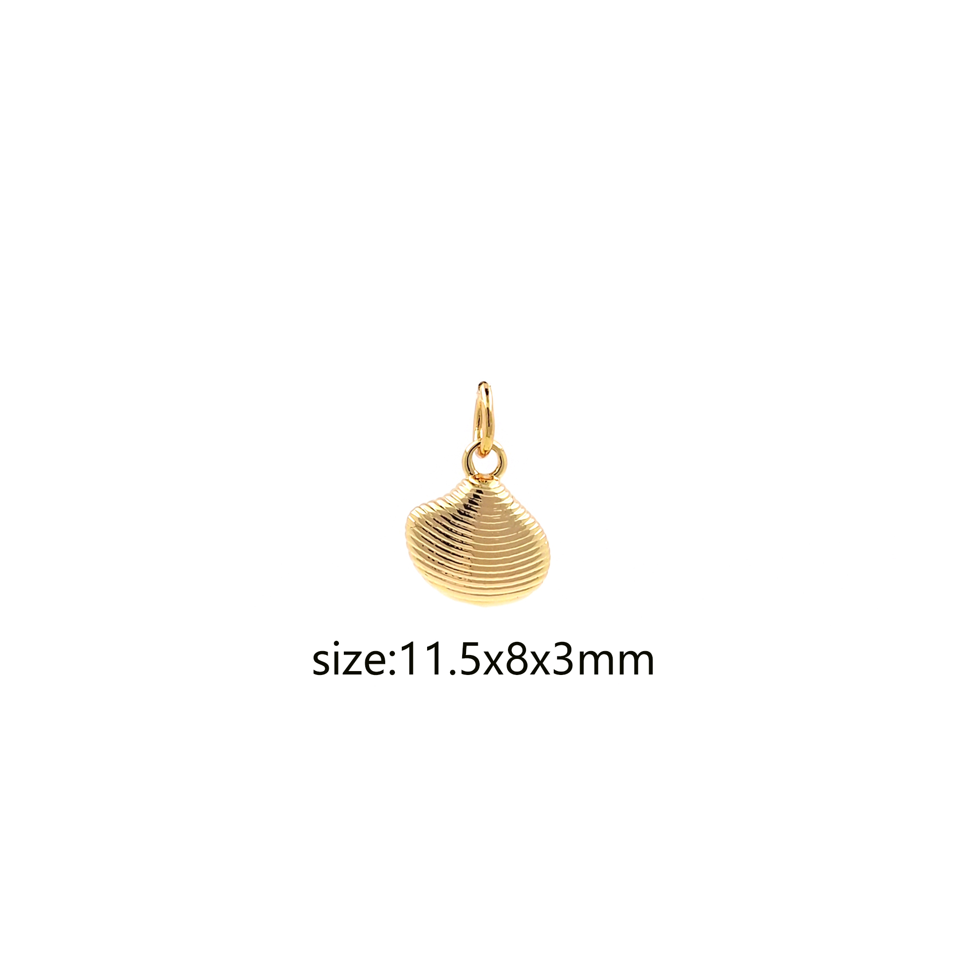 18K Gold Filled Shell Pendant,Tiny Shell Charm Earrings Necklace for DIY Jewelry Making Supply