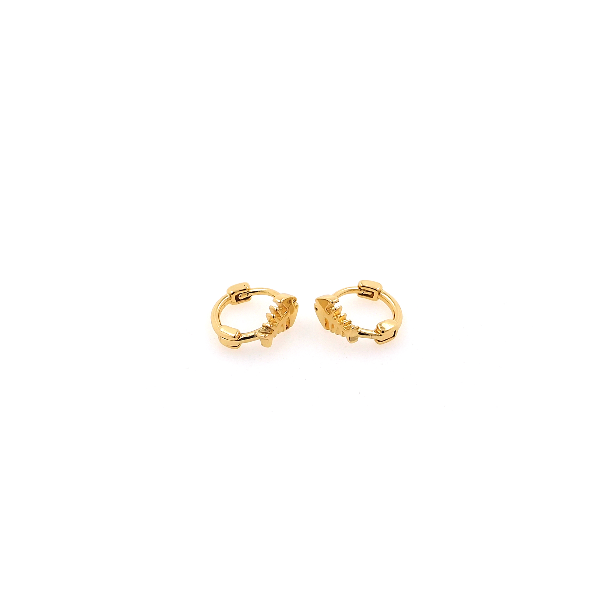 18K Gold Filled Fish Bone Earrings,Bone Hoops,Dainty Fish Bone Hoops,Minimalist Earrings,Gold Hoops