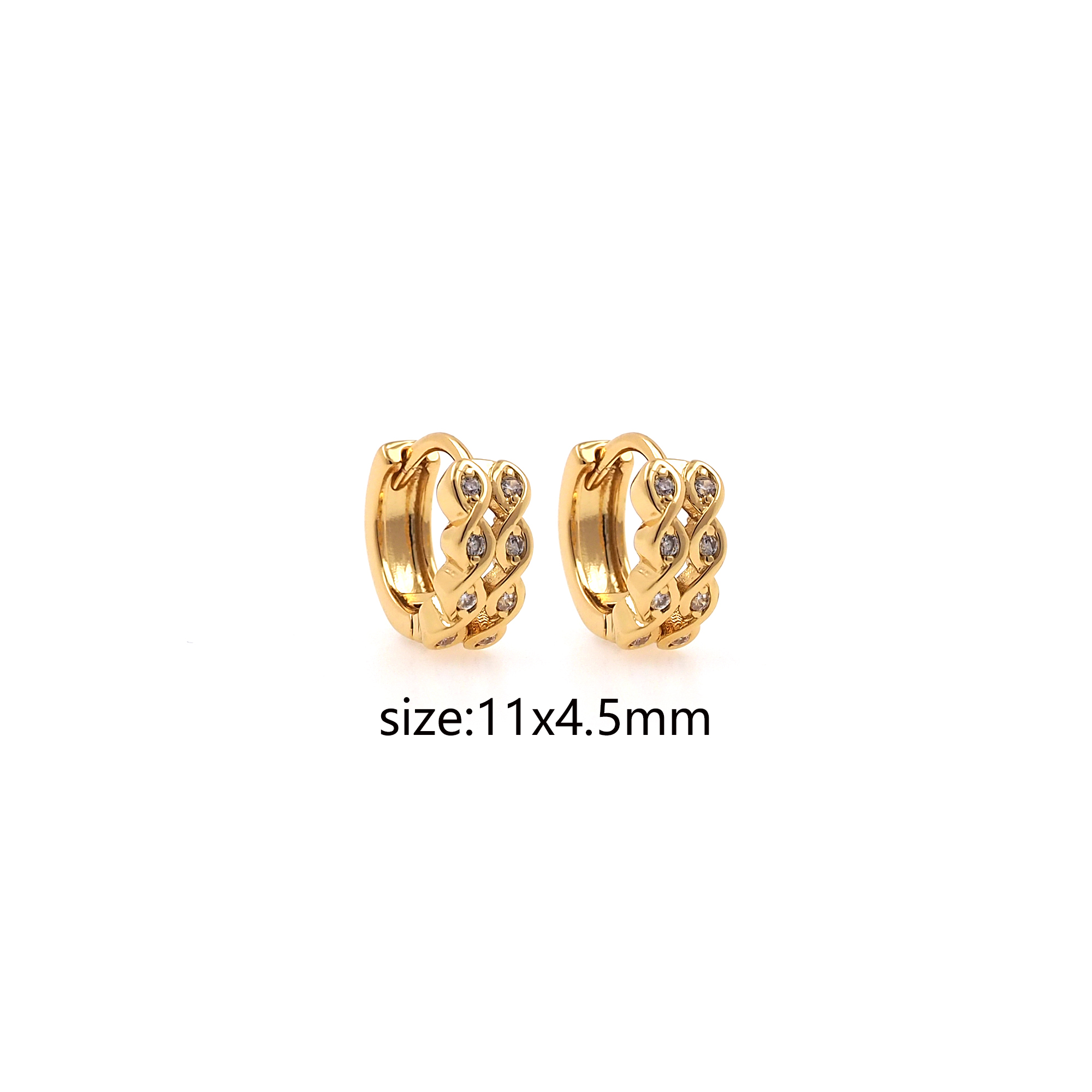 18K Gold Filled CZ Hoop Earrings,Dainty Zirconia Earrings,Gold Hoops,Dainty CZ Hoops Huggie