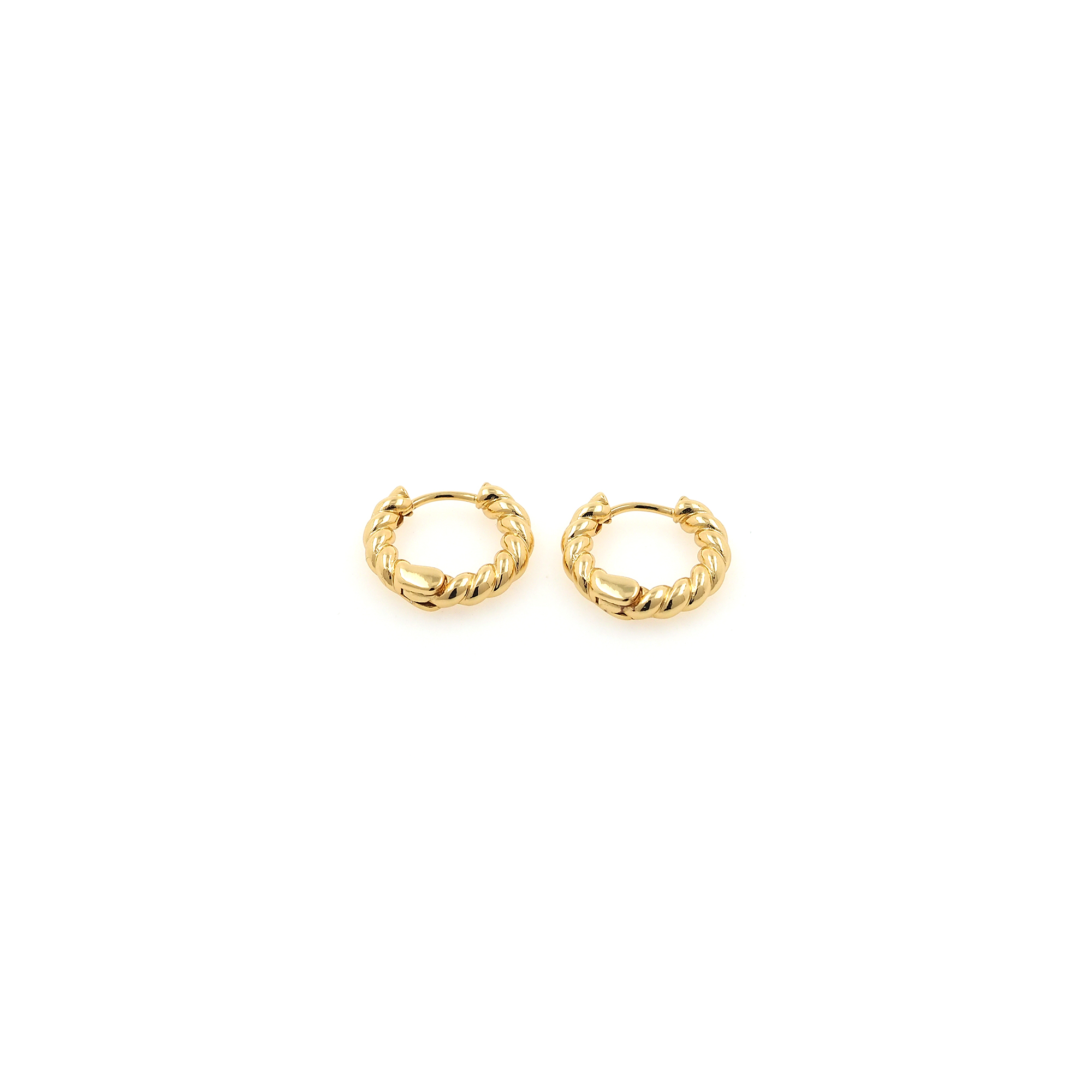 18K Gold Filled Thick Hoops Earrings,Twisted Hoops,Gold Huggies Hoop Earrings,Minimalist Earrings