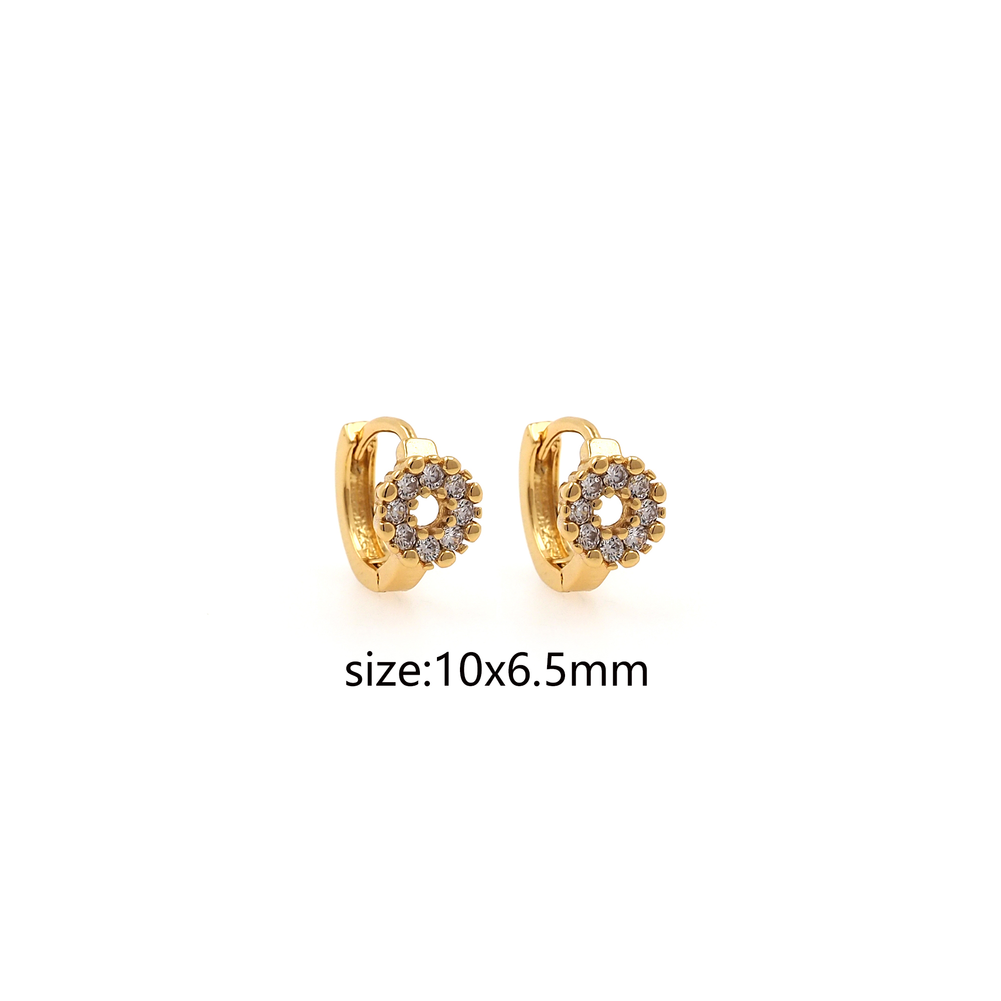 18K Gold Filled Round Hoop Earrings,Dainty Zirconia Earrings,Gold Hoops,Dainty CZ Hoops Huggie