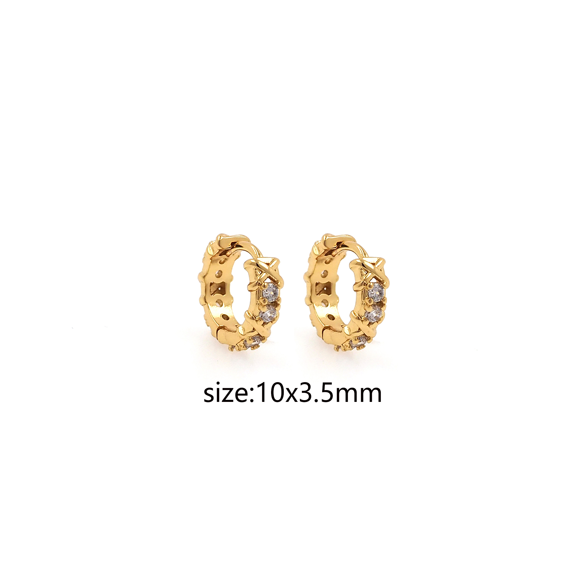 18K Gold Filled Minimalist Hoop Earrings,Dainty Zirconia Earrings,Gold Hoops,Dainty CZ Hoops Huggie