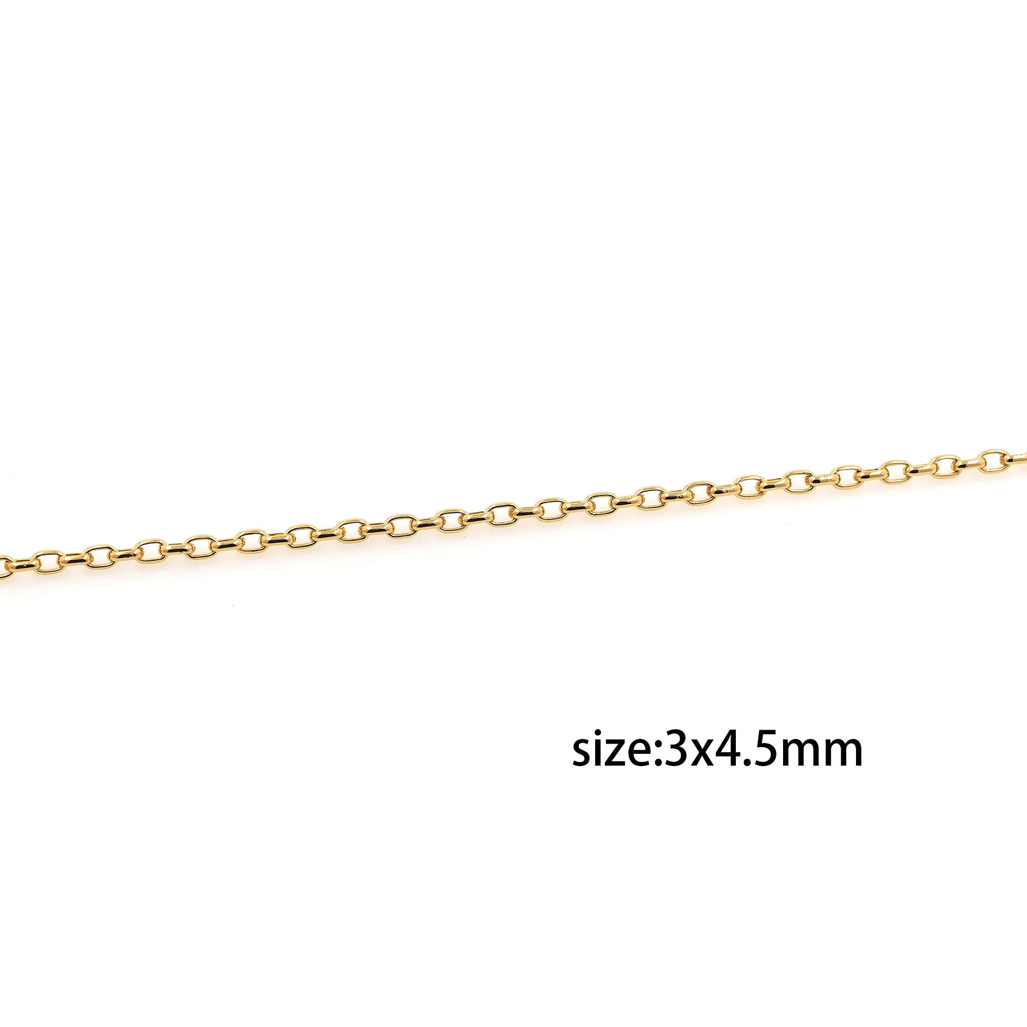 18K Gold Filled Cable Chain Necklace,Dainty Thin Link Chain,Gold Paper Clip Chain Necklace for Women DIY Jewelry Making Supply