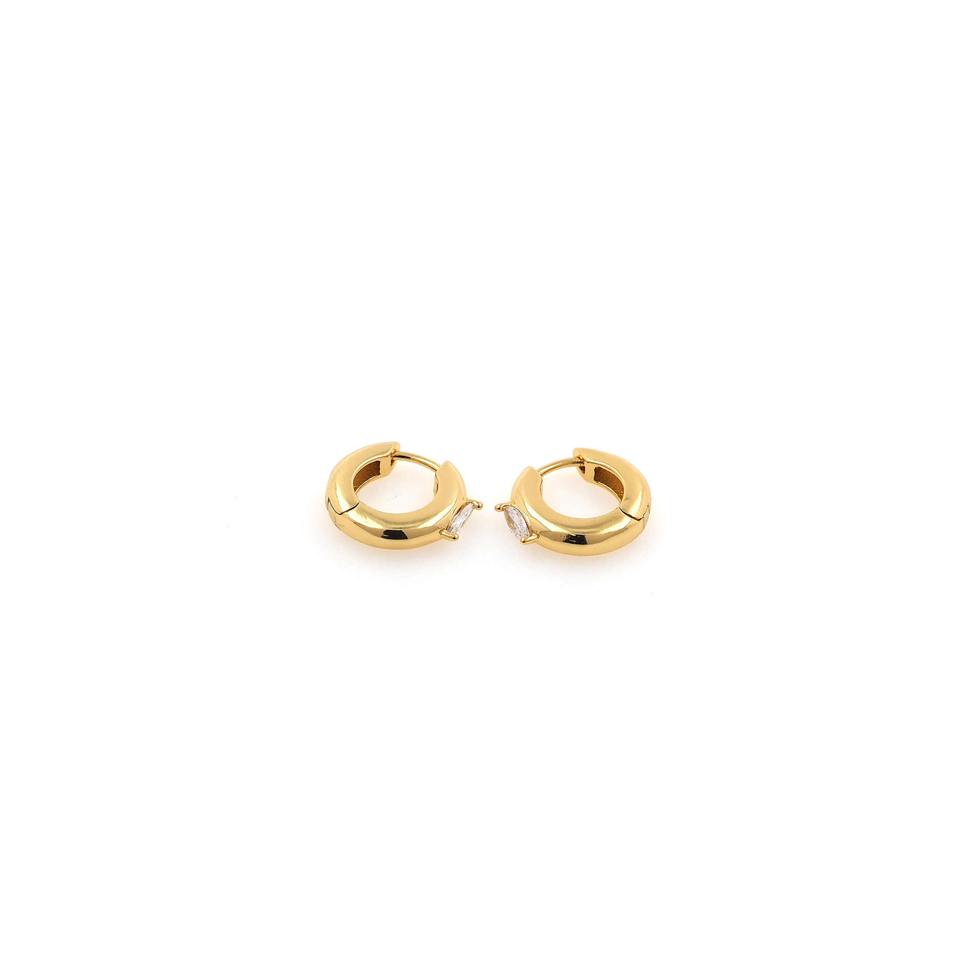 18K Gold Filled Round Hoop Earrings,Dainty Zirconia Earrings,Gold Hoops,Dainty CZ Hoops Huggie
