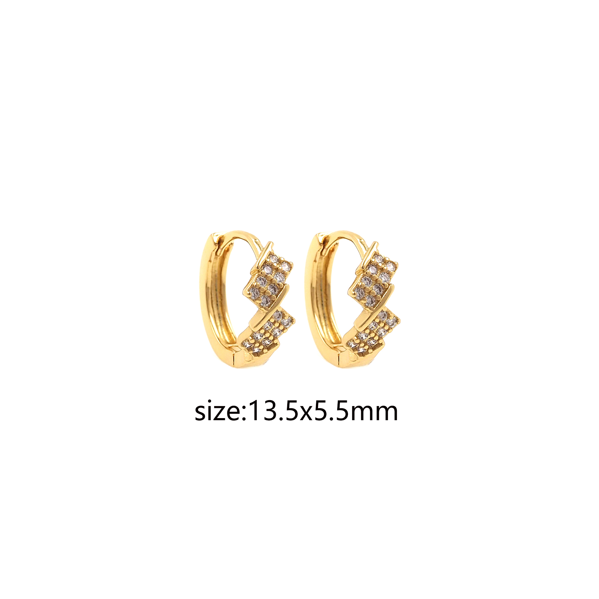 18K Gold Filled CZ Hoop Earrings,Dainty Zirconia Earrings,Gold Hoops,Dainty CZ Hoops Huggie