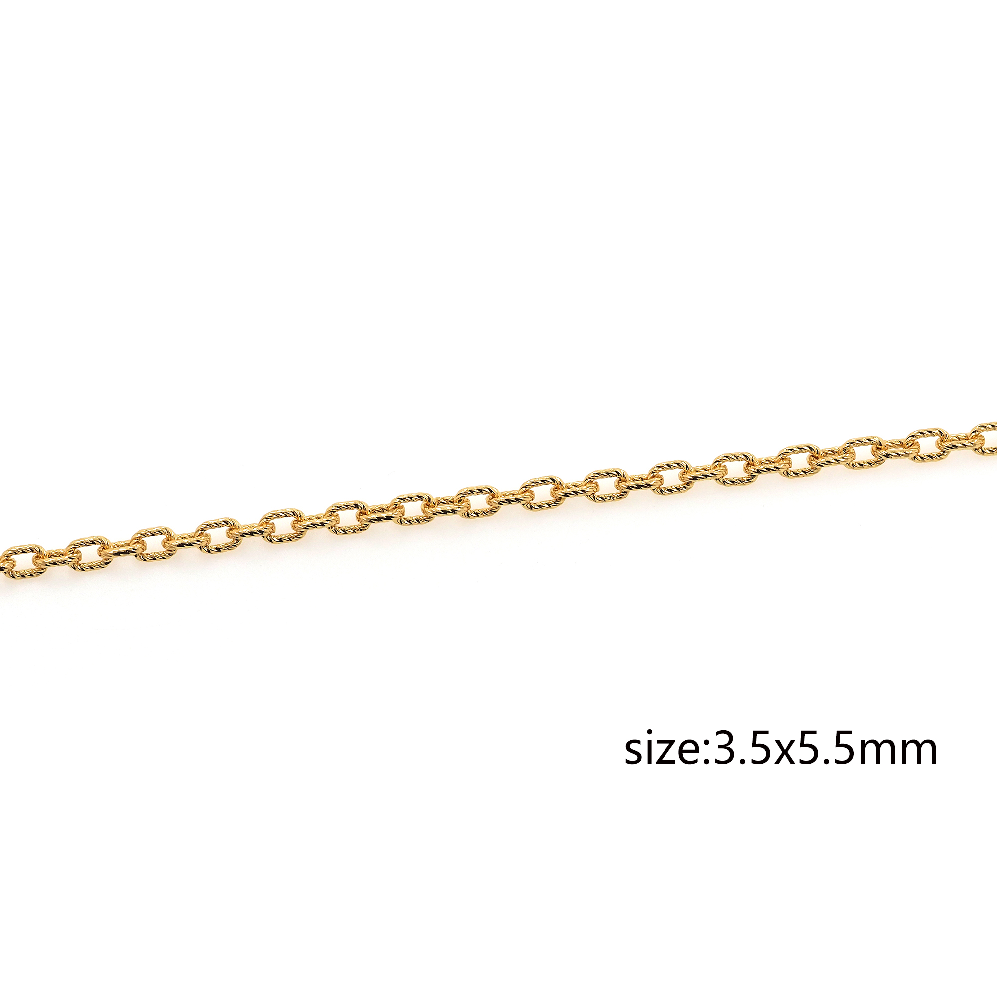 18K Gold Filled Cable Chain Necklace,Twist Oval Chain,Dainty Thin Link Chain,Gold Paper Clip Chain Necklace for Women DIY Jewelry Making Supply