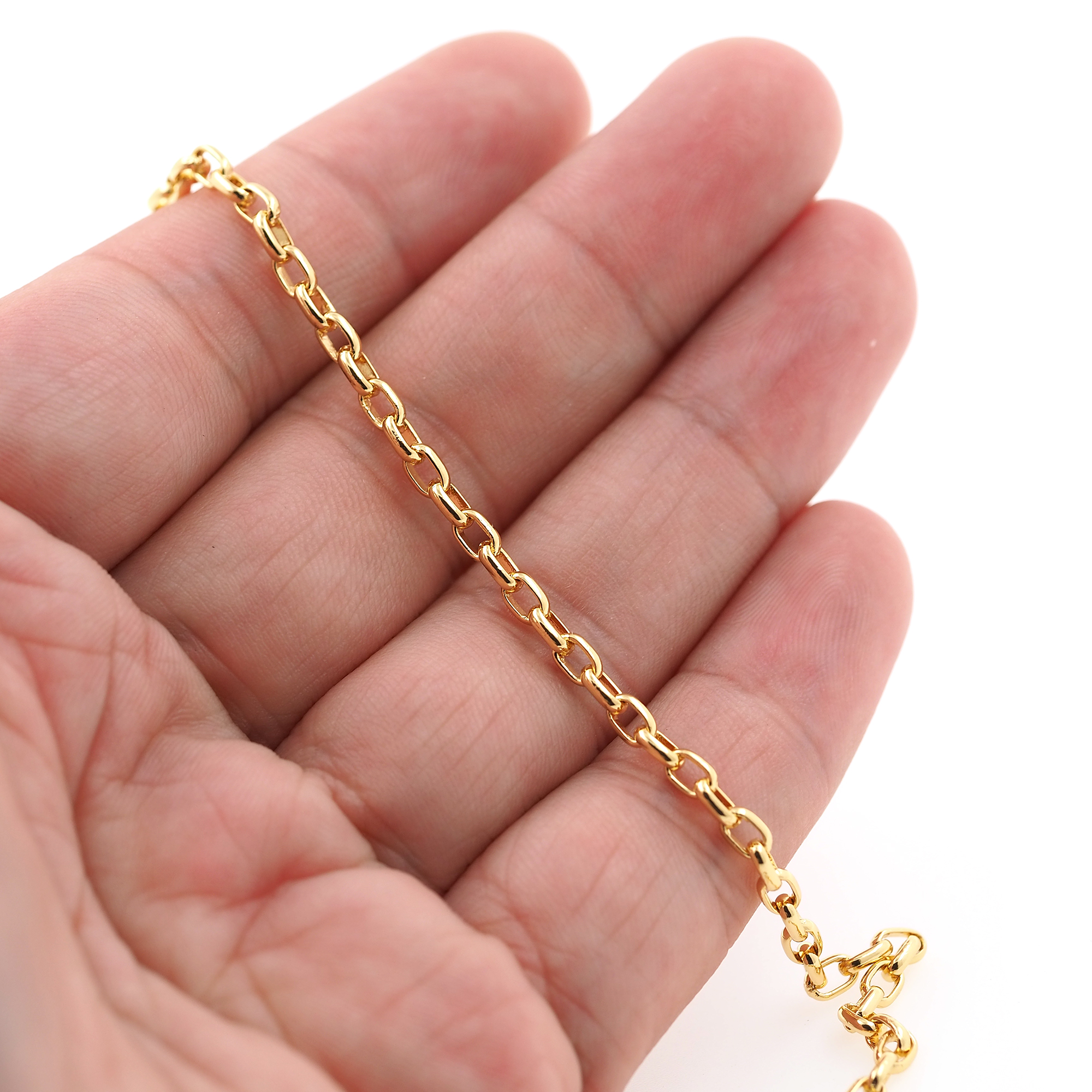 18K Gold Filled Cable Chain Necklace,Dainty Thin Link Chain,Gold Paper Clip Chain Necklace for Women DIY Jewelry Making Supply