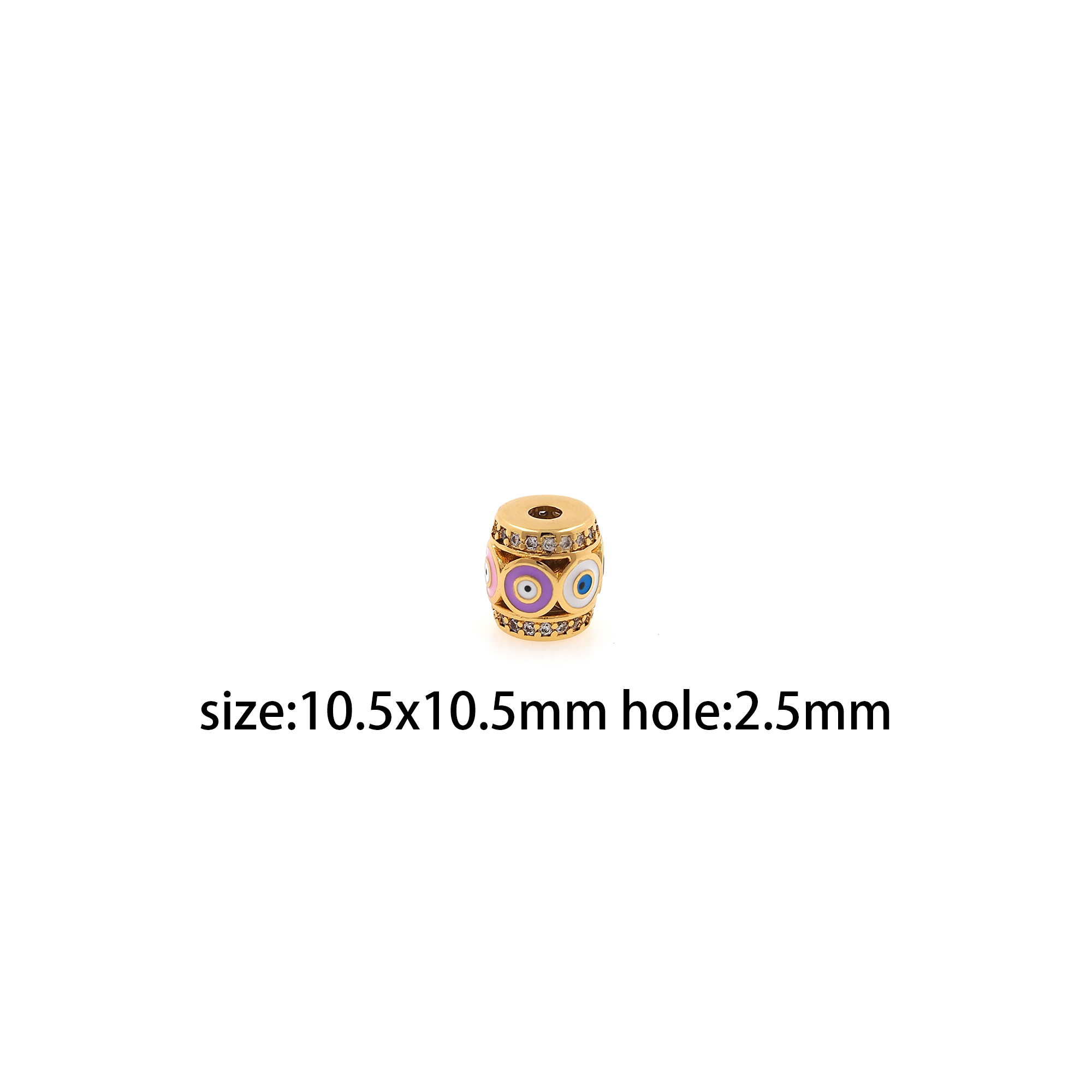 18K Gold Filled Evil Eye Spacer Beads,Barrel Beads,Enamel Evil Eye Bead for Bracelet Jewelry Necklace Making Supply