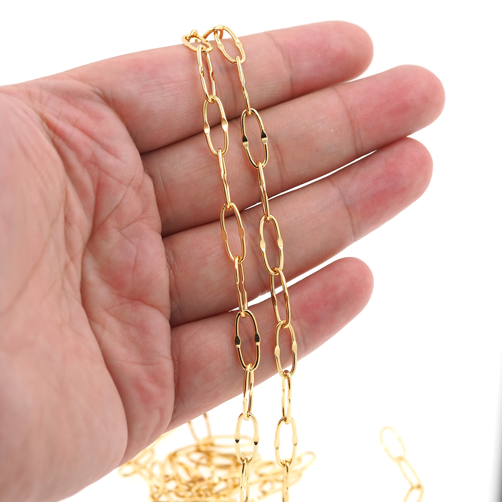 18K Gold Filled Cable Chain Necklace,Dainty Thin Link Chain,Gold Oval Chain Necklace for Women DIY Jewelry Making Supply