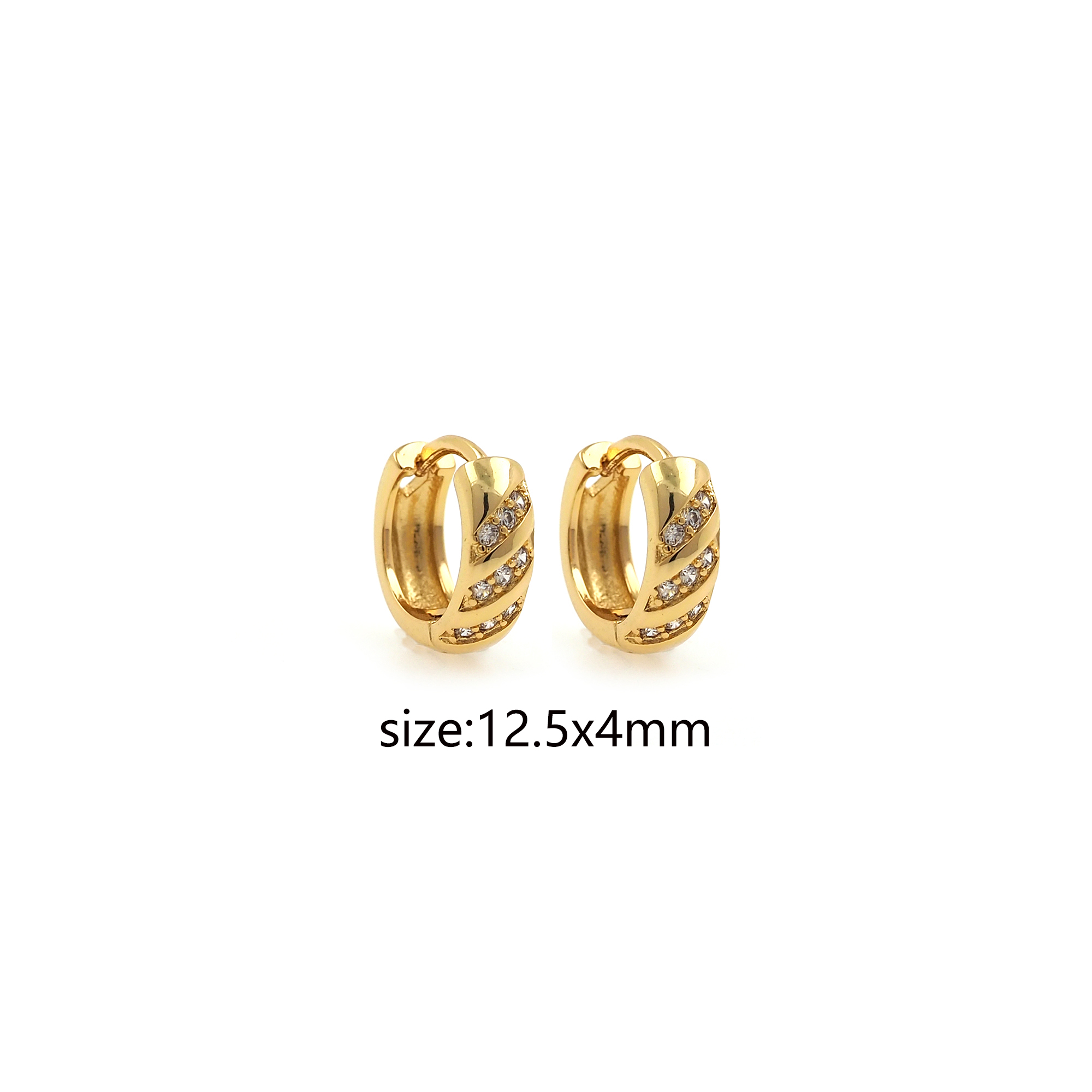 18K Gold Filled Thick Hoops Earrings,CZ Hoops,Dainty Hoops Huggie,Gold Huggies Hoop Earrings,Minimalist Earrings