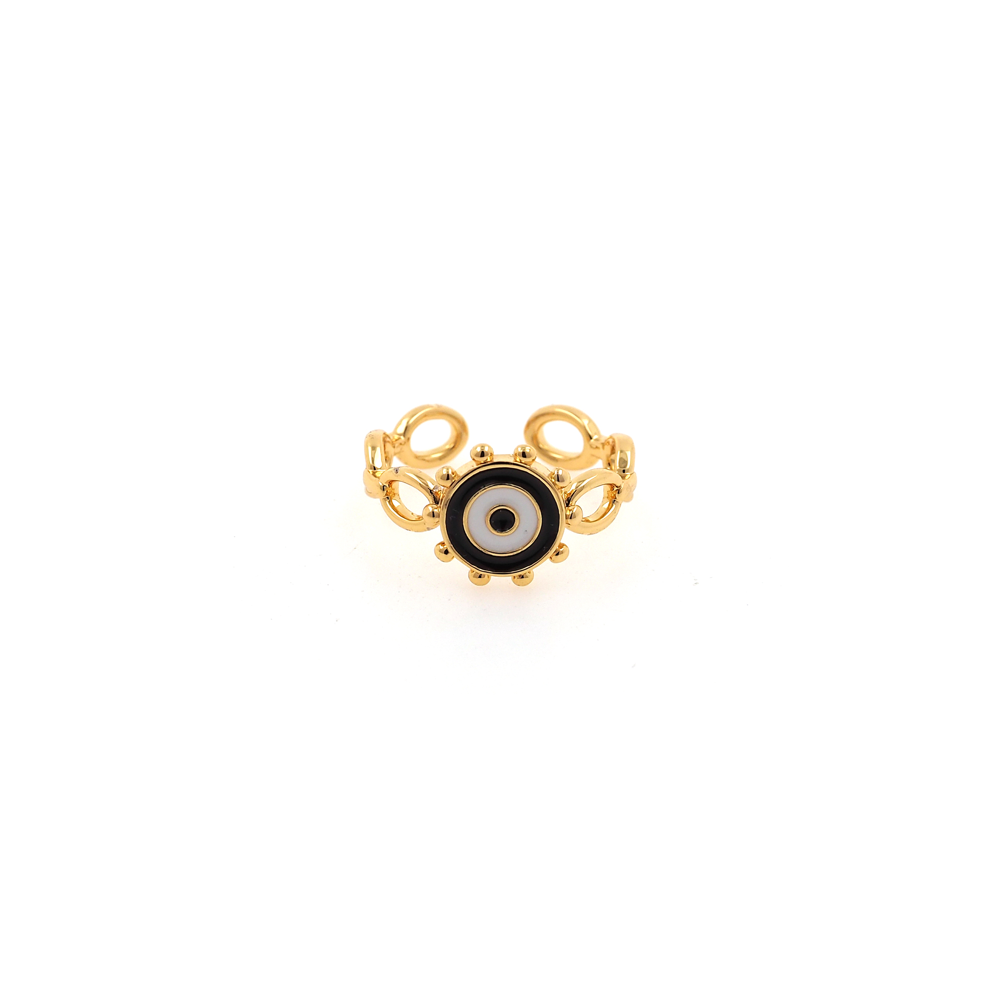 18K Gold Filled Enamel Evil Eye Rings,Dainty Ring,Adjustable Ring,Minimalist Ring,Open Ring