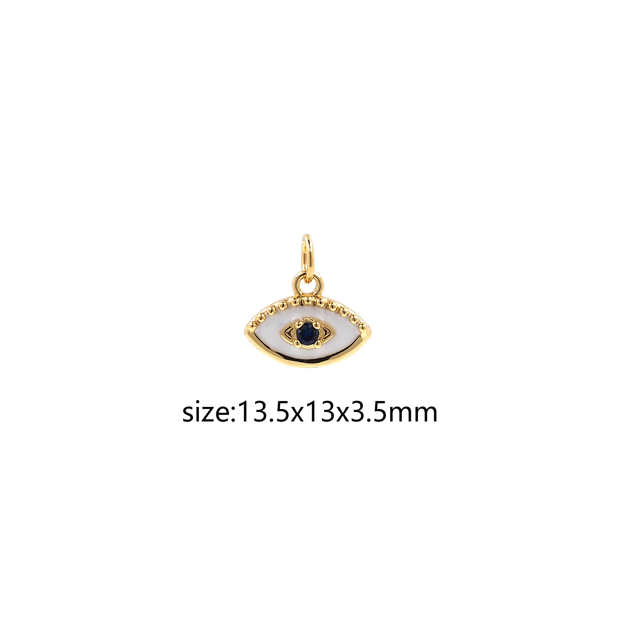18K Gold Filled Amulet Pendant,Enamel Evil Eye Charm Earrings Necklace for DIY Jewelry Making Supply