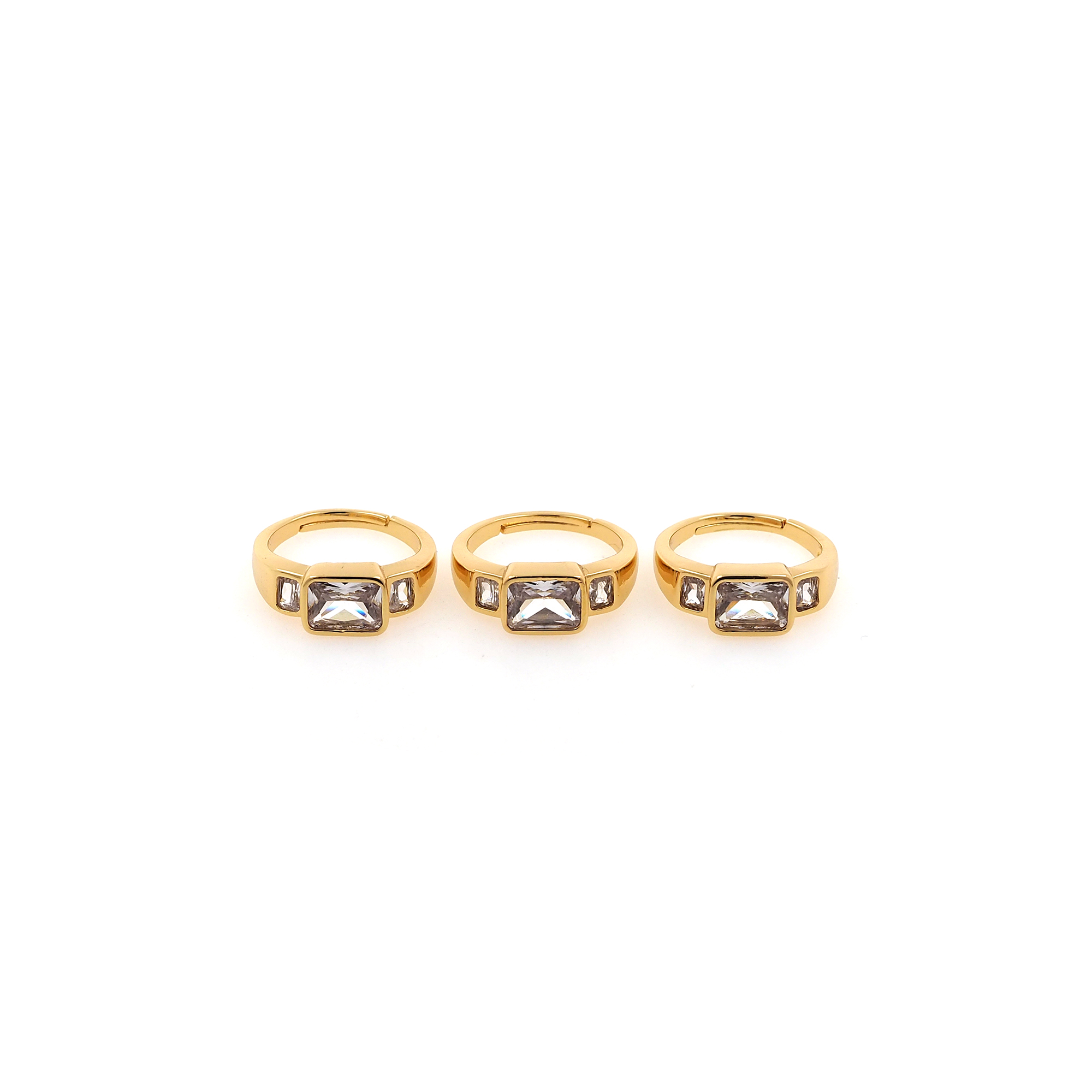 18K Gold Filled Minimalist Rings,Gold CZ Ring,Adjustable Ring,Dainty Zirconia Ring,Open Ring